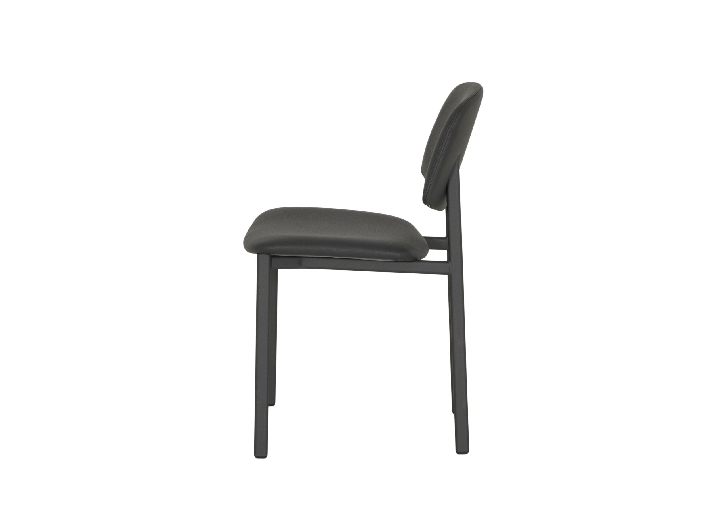 Chaise Lugano 46,5x55x81,5cm - acier/similicuir -anthracite