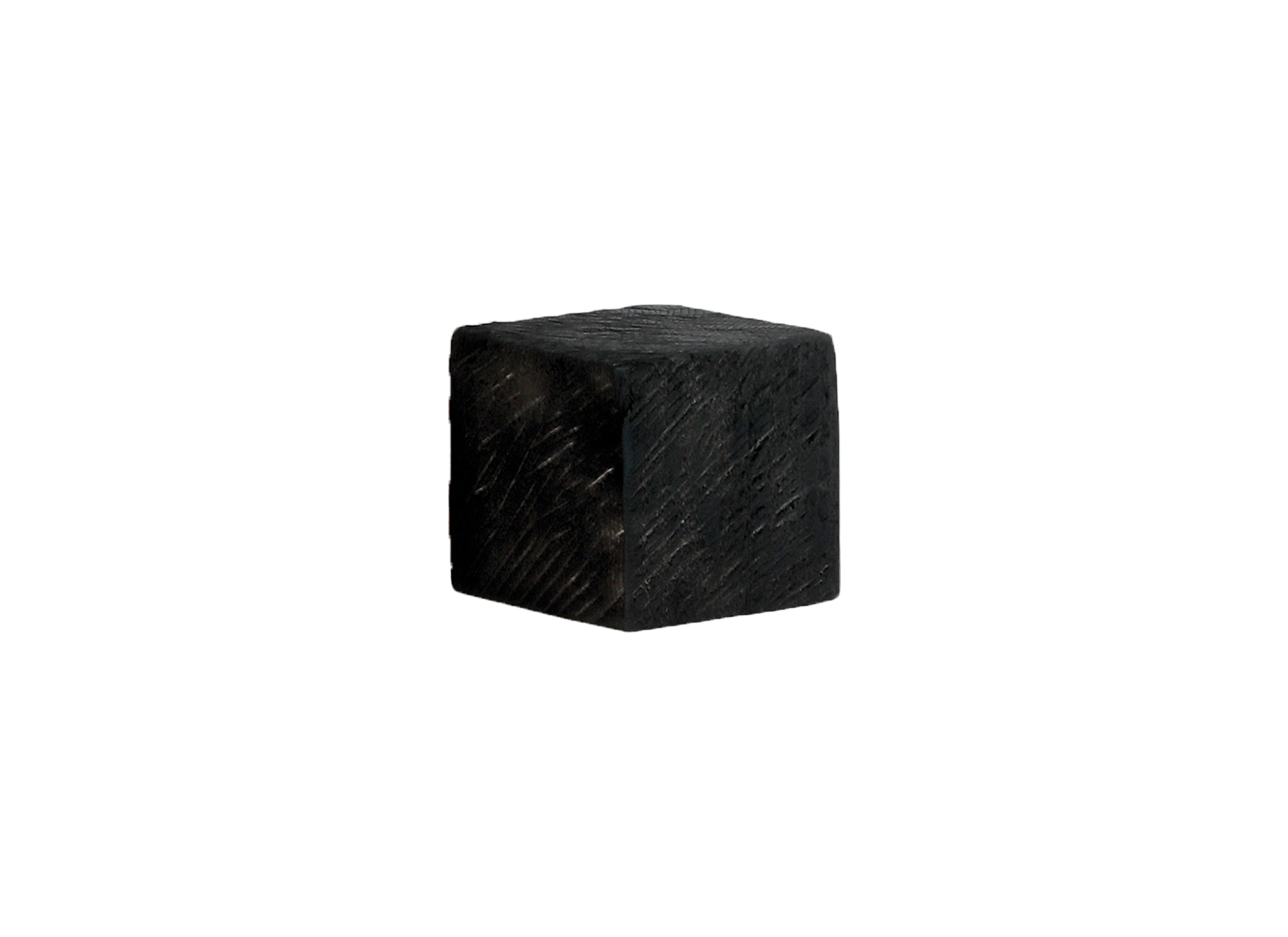 Plus Important - Colonne Cube 20x20x20cm - chêne massif - noir