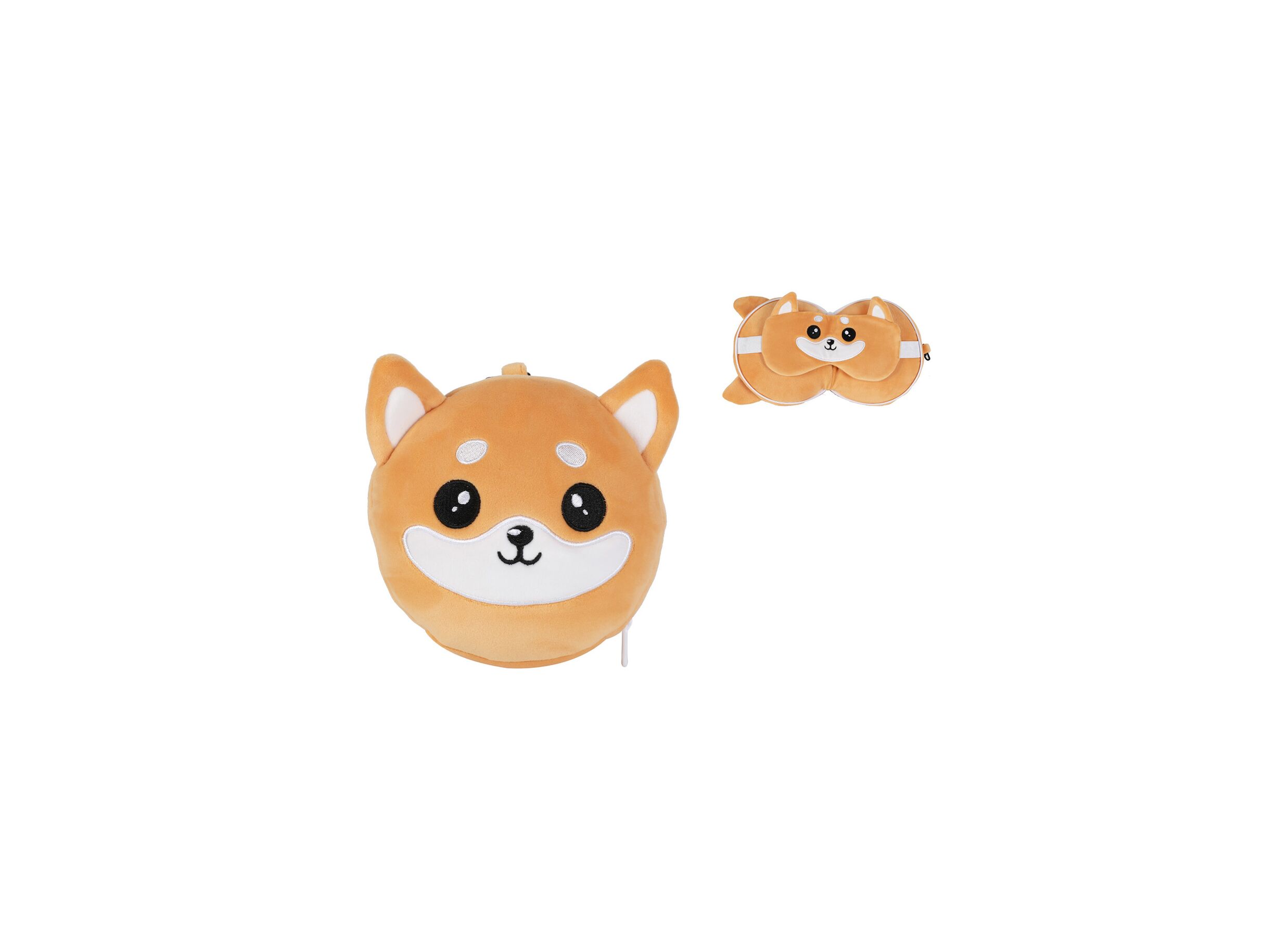 Plus Important - Coussin Shiba avec masque de sommeil - tissu - jaune