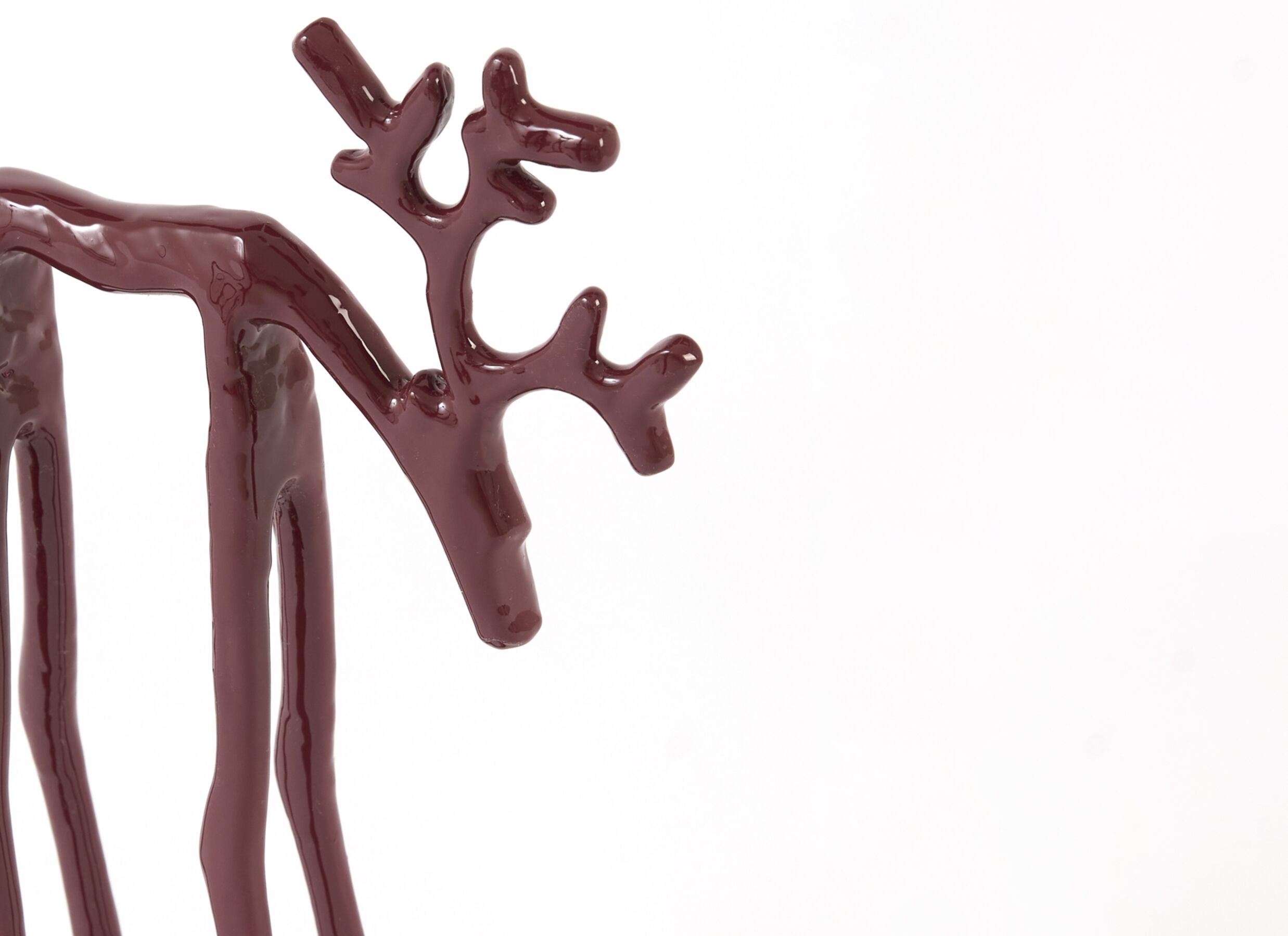 Detailfoto - Beeld Deer 15x6x25cm - metaal - burgundy