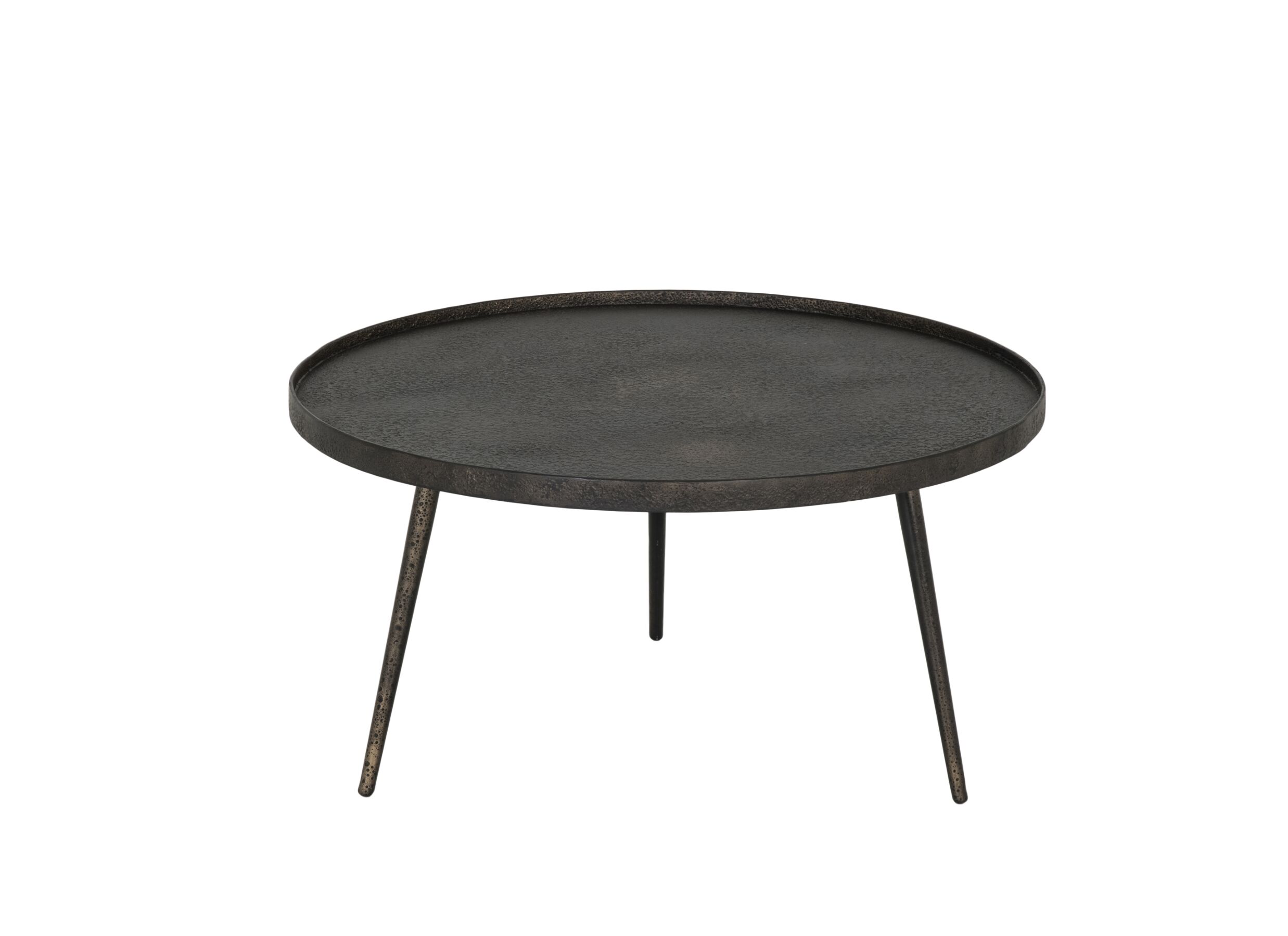 Plus Important - Table basse Felix Ø80cm - bois massif recyclé - noir