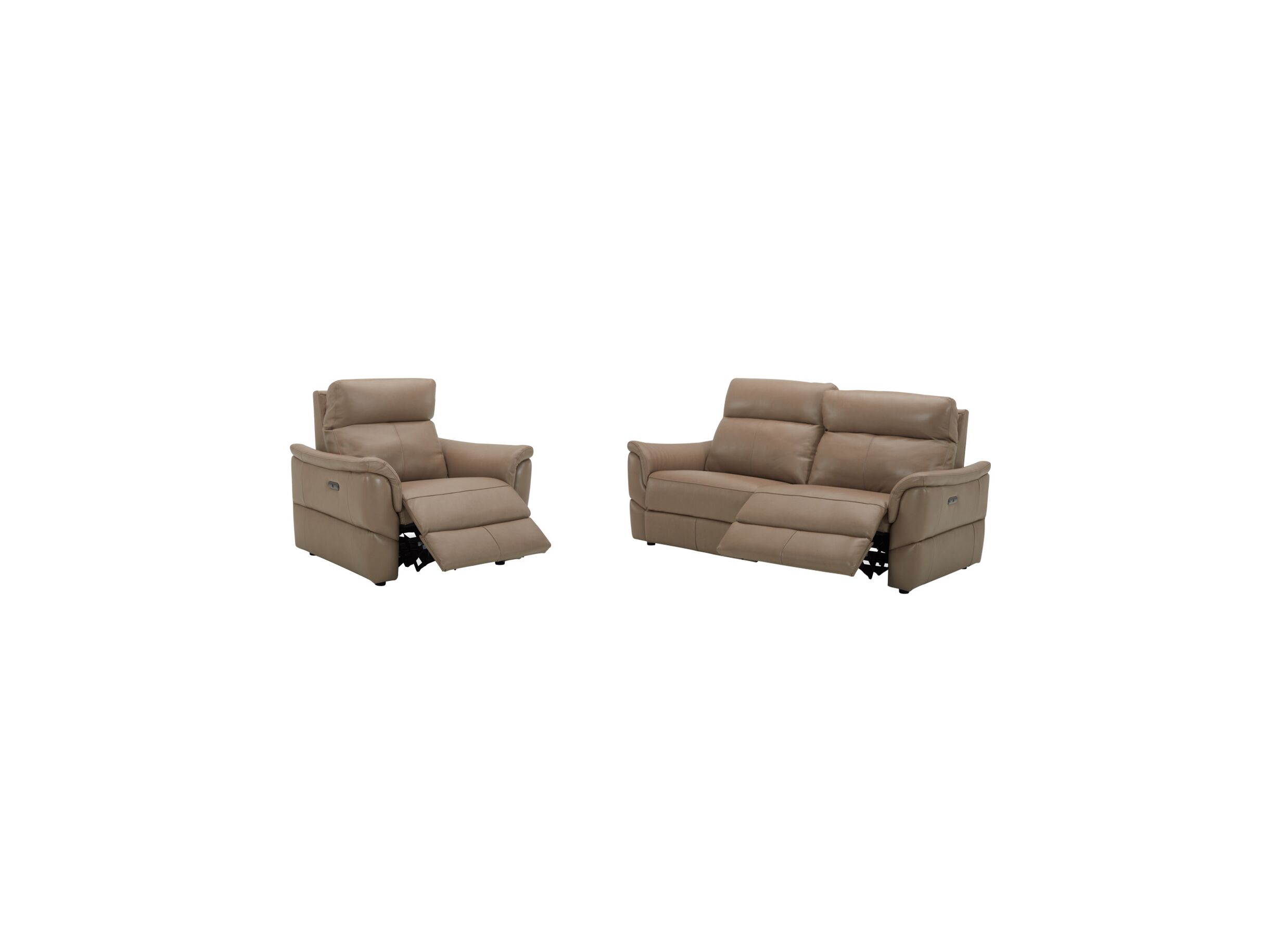 Canapé Back 3+1 places cuir camel avec relax - Canapé Back 3+1 places - cuir - camel avec relax