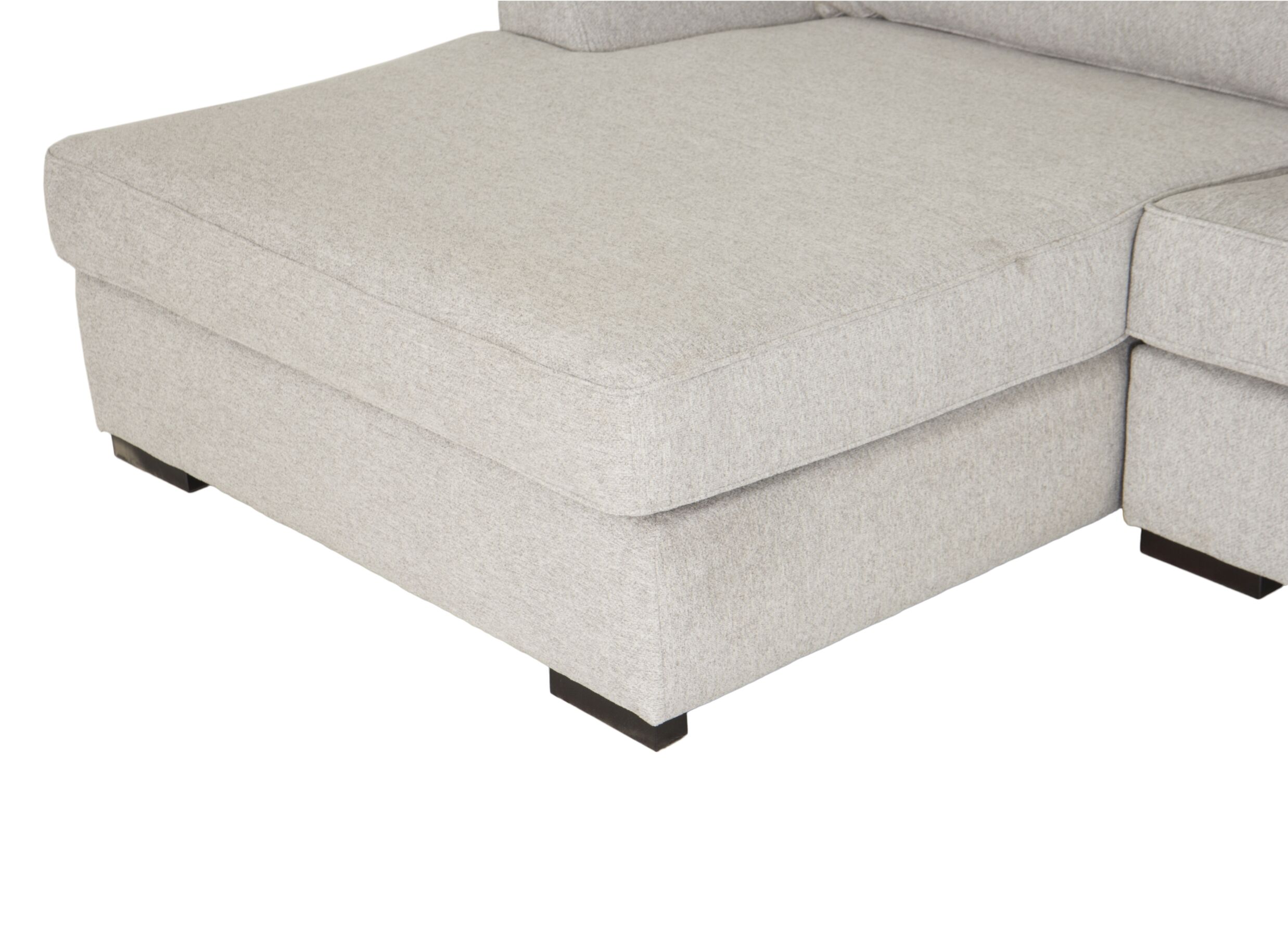 Detailfoto - Hoeksalon Alcamo 331x184cm - stof - grijs met poef