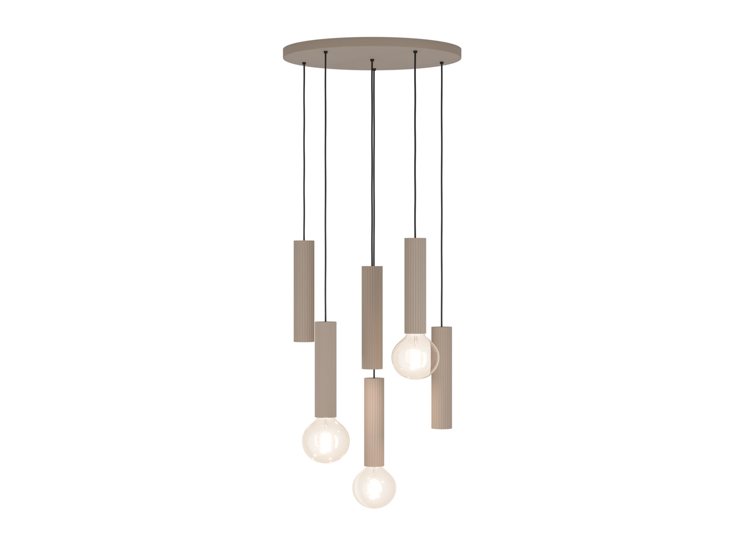 Hanglamp Fariolo Ø48xH118cm 3x40W E27 & 3x7W GU10 - staal - zand - Suspension Fariolo Ø48xH118cm 3x40W E27 & 3x7W GU10 - acier - sable