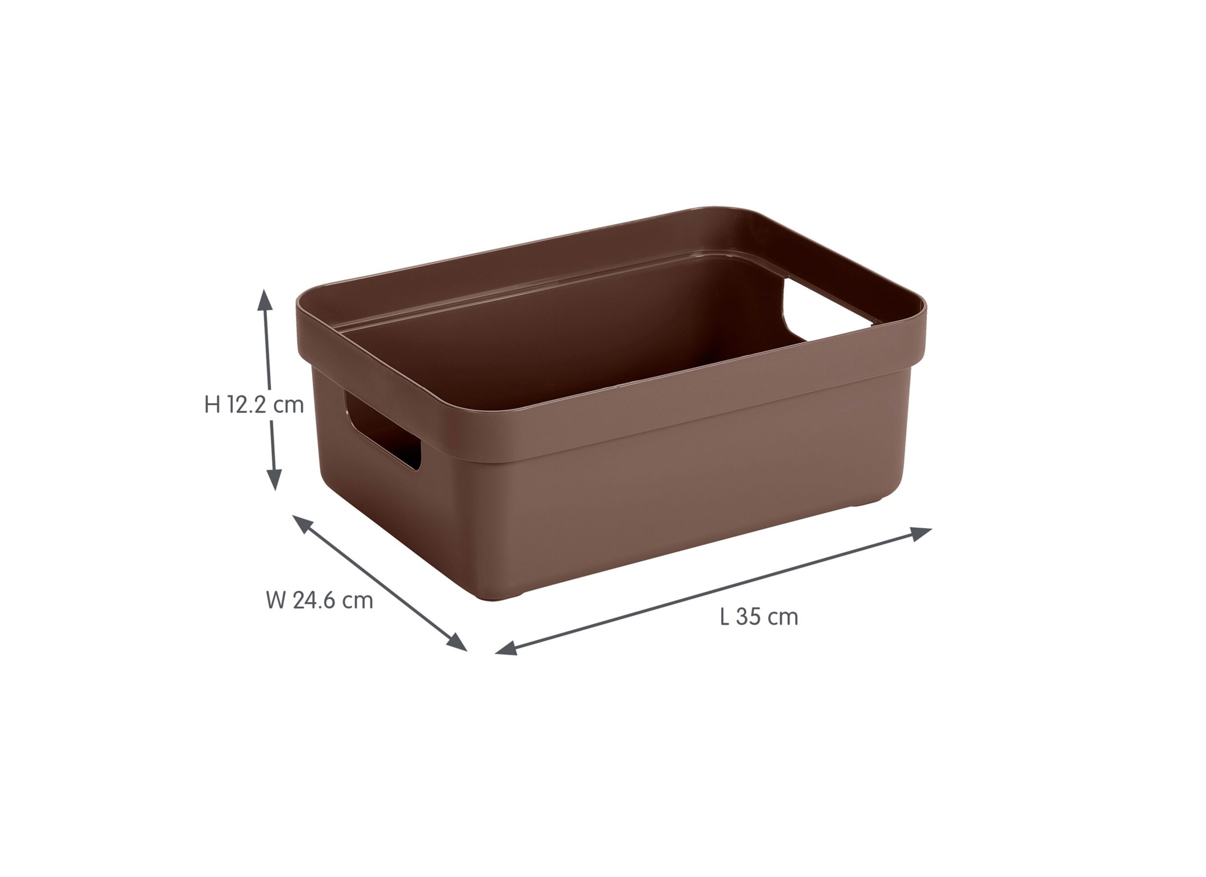 Afmetingen - Opbergbox Sigma Home 9L - 35,2x25,3x12,2cm