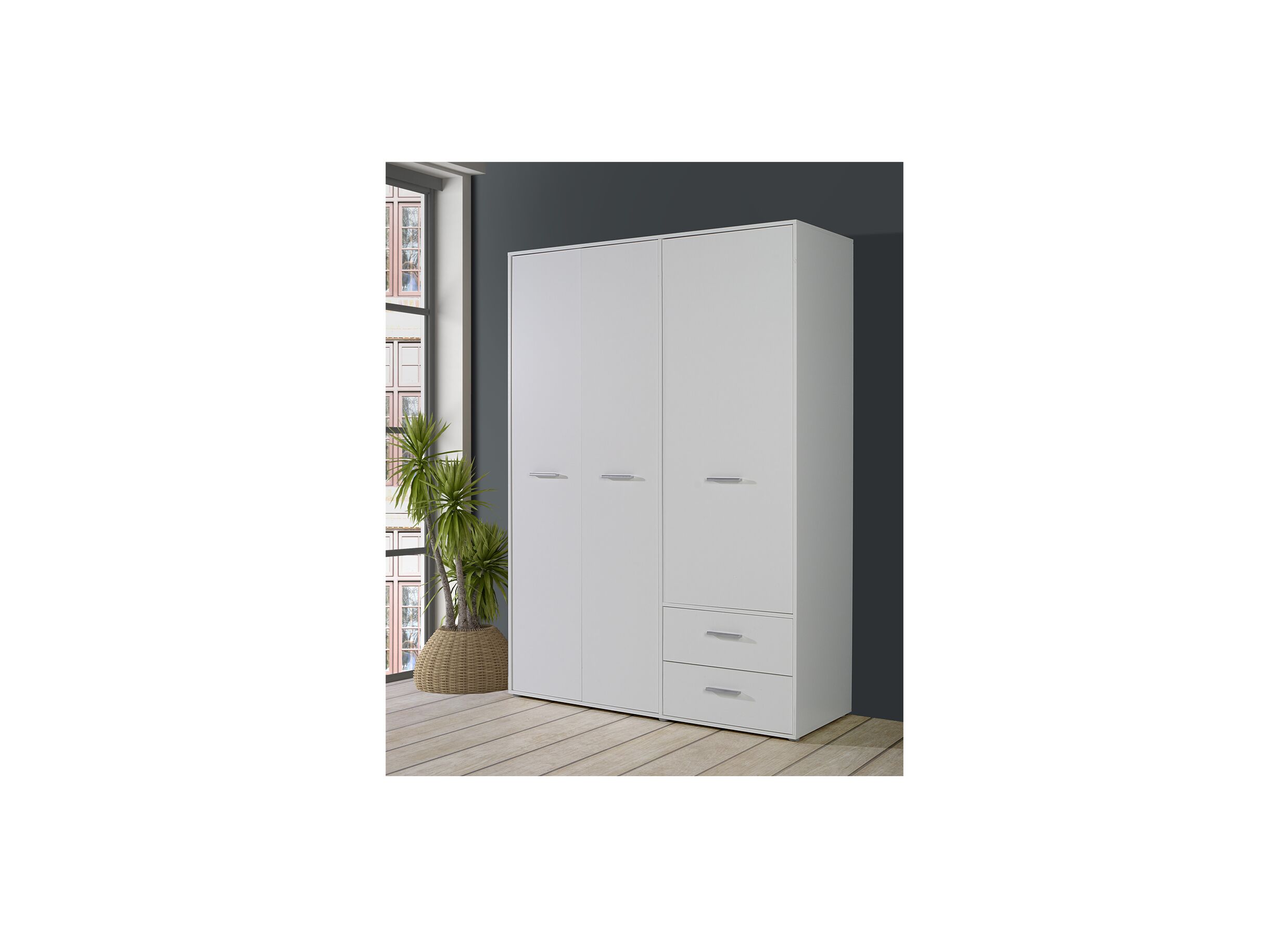 Garde-robe Mokkaro 145cm - décor - blanc