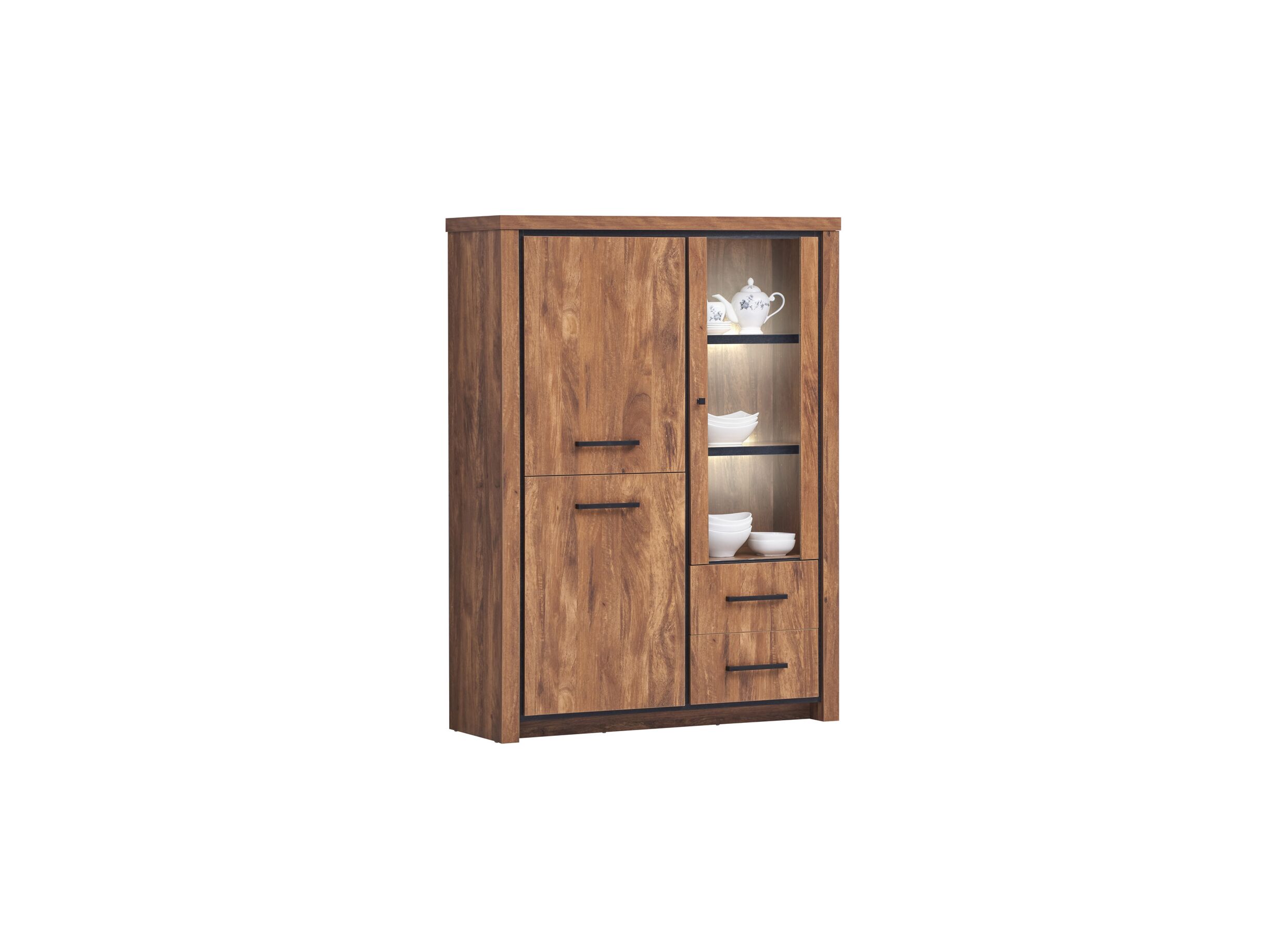 Vitrine Ensor 125cm - Vitrine Ensor 125cm - décor - acacia/black concrete