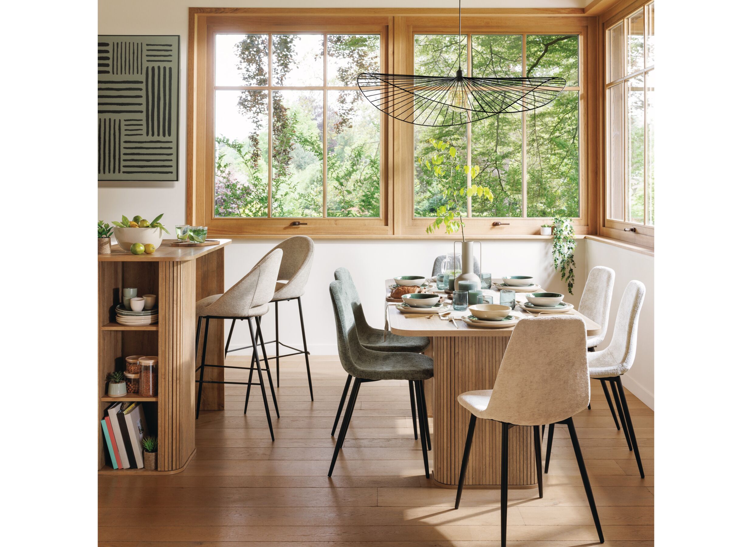 Sfeerfoto - Hanglamp Adelia Ø58cm - staal - zwart