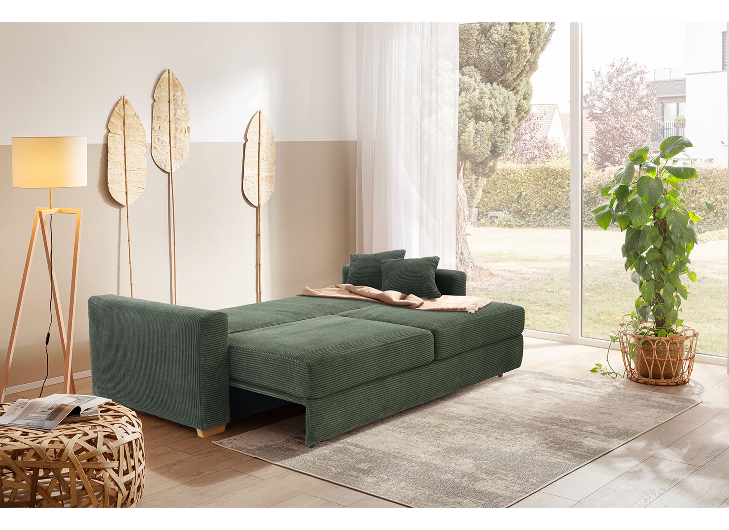 Sfeerfoto - Zetelbed Micha 2-persoons - 237x104cm - stof - groen