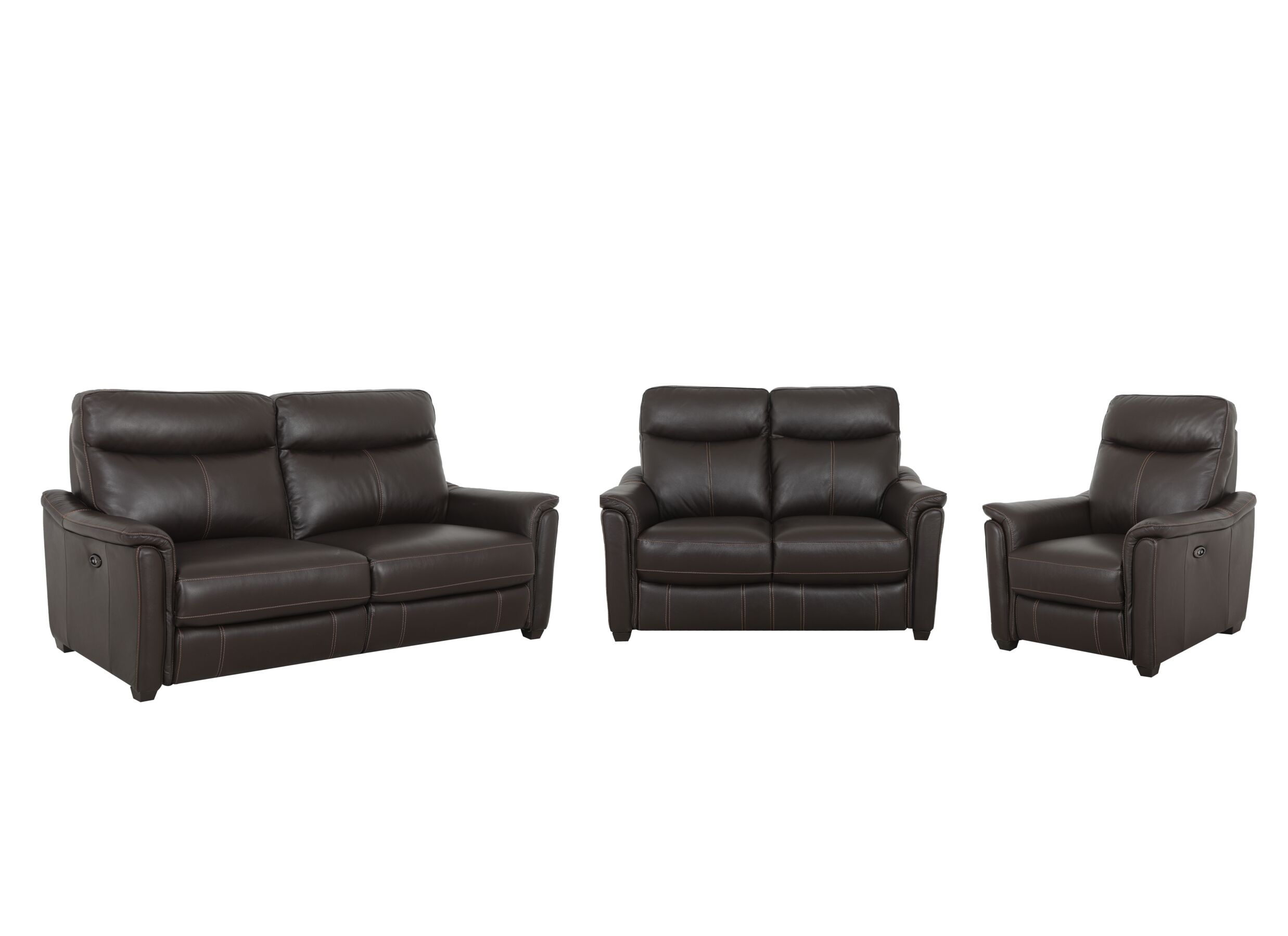 Zetel Wise 2 - Zetel Wise 2,5+2+1-zit - leder - walnut