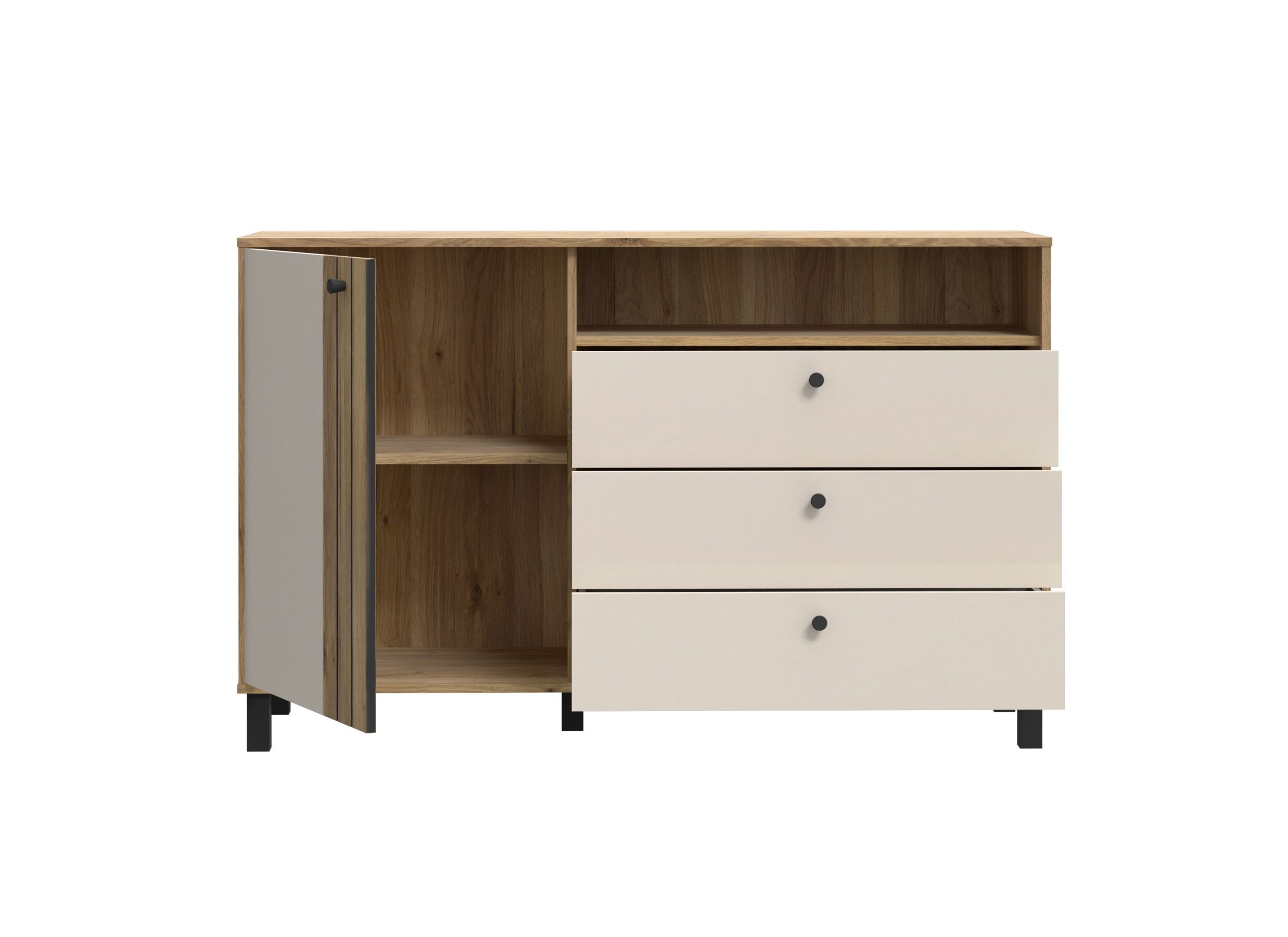 Indeling - Dressoir Killarney 138x42x87cm - decor - mauvela oak/sand