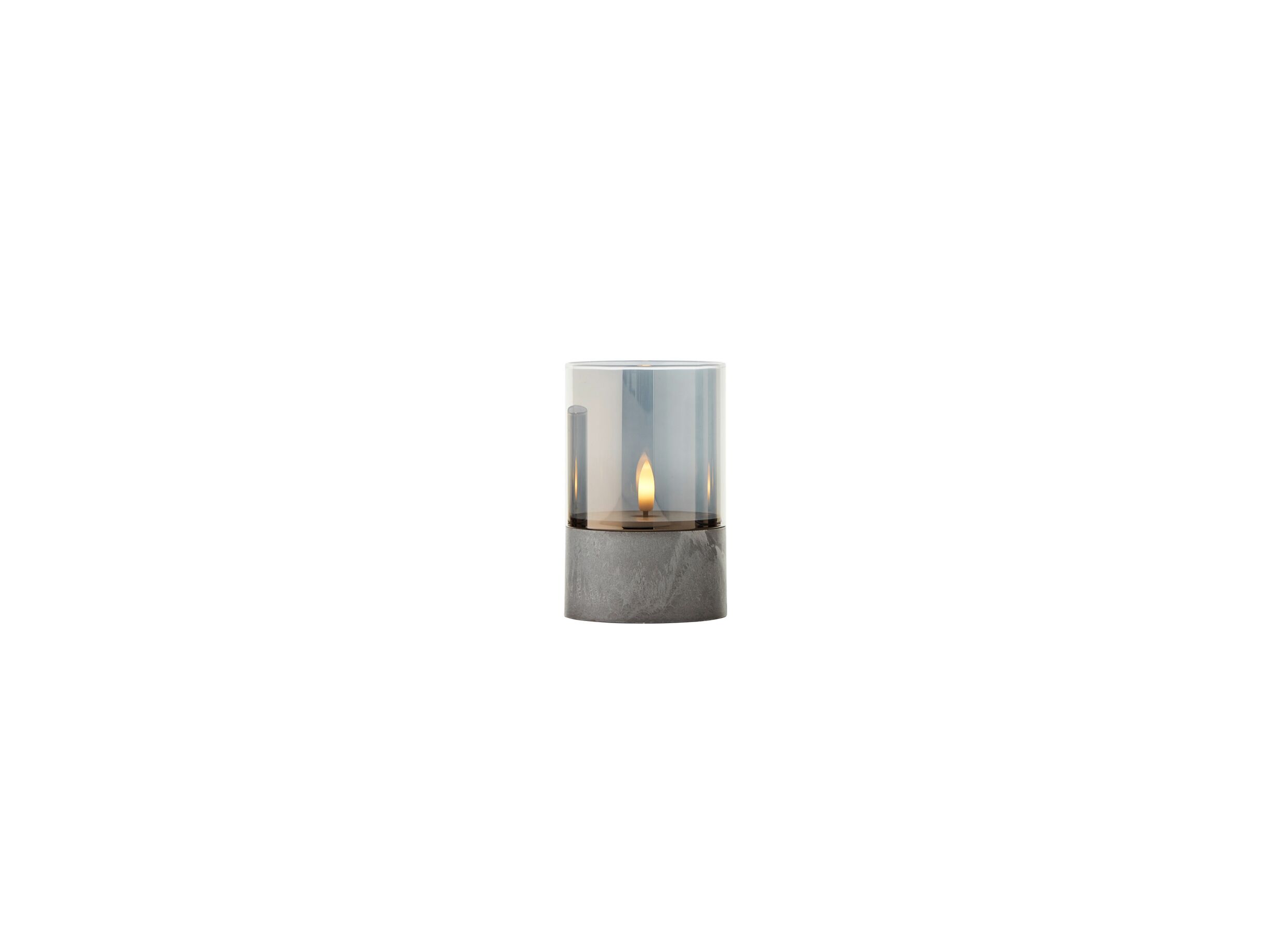 Hoofdfoto - Ledkaars Bougie H15cm - kunststof/glas - grijs