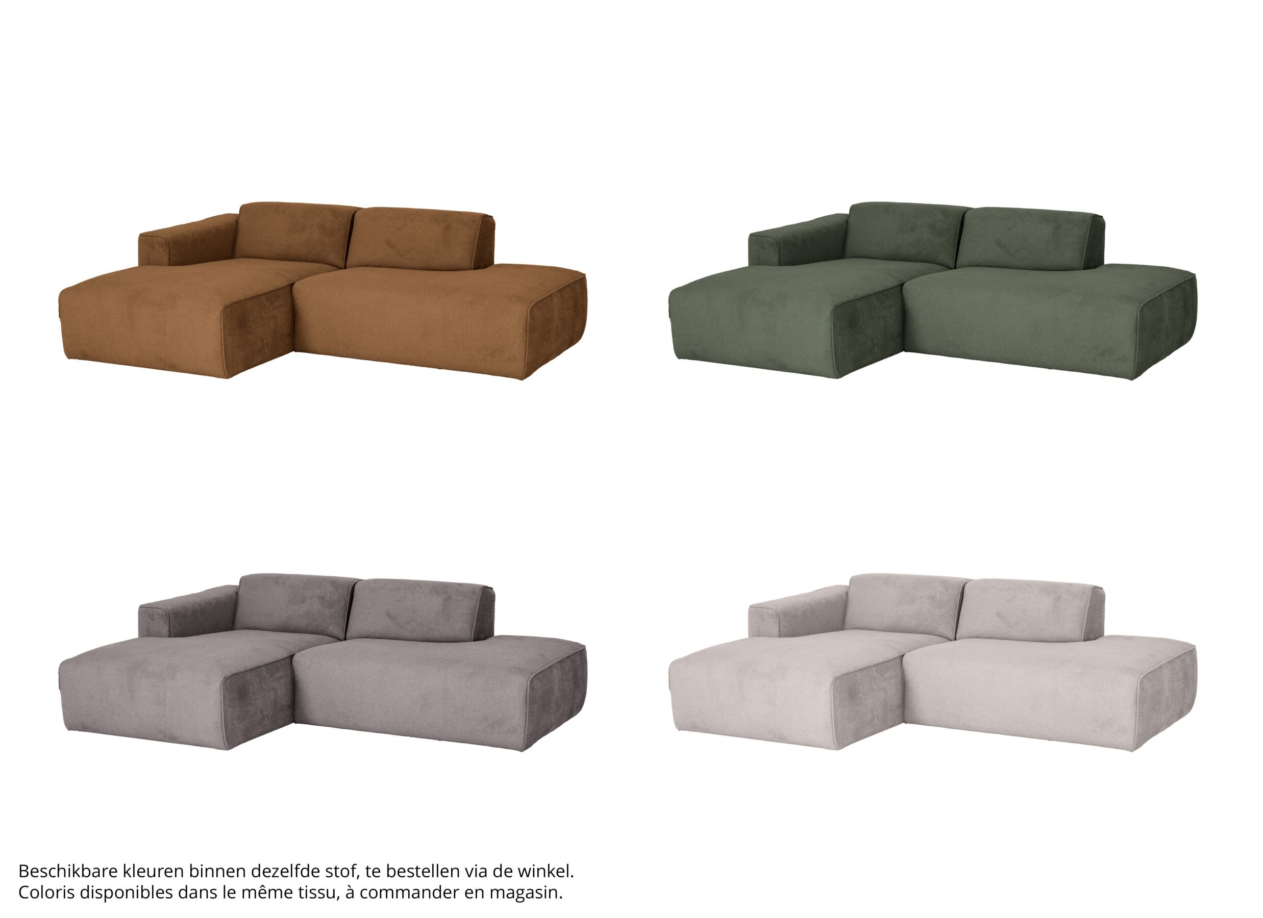 Kleurstaal - Hoeksalon Enjoy 227x161cm - stof - beige