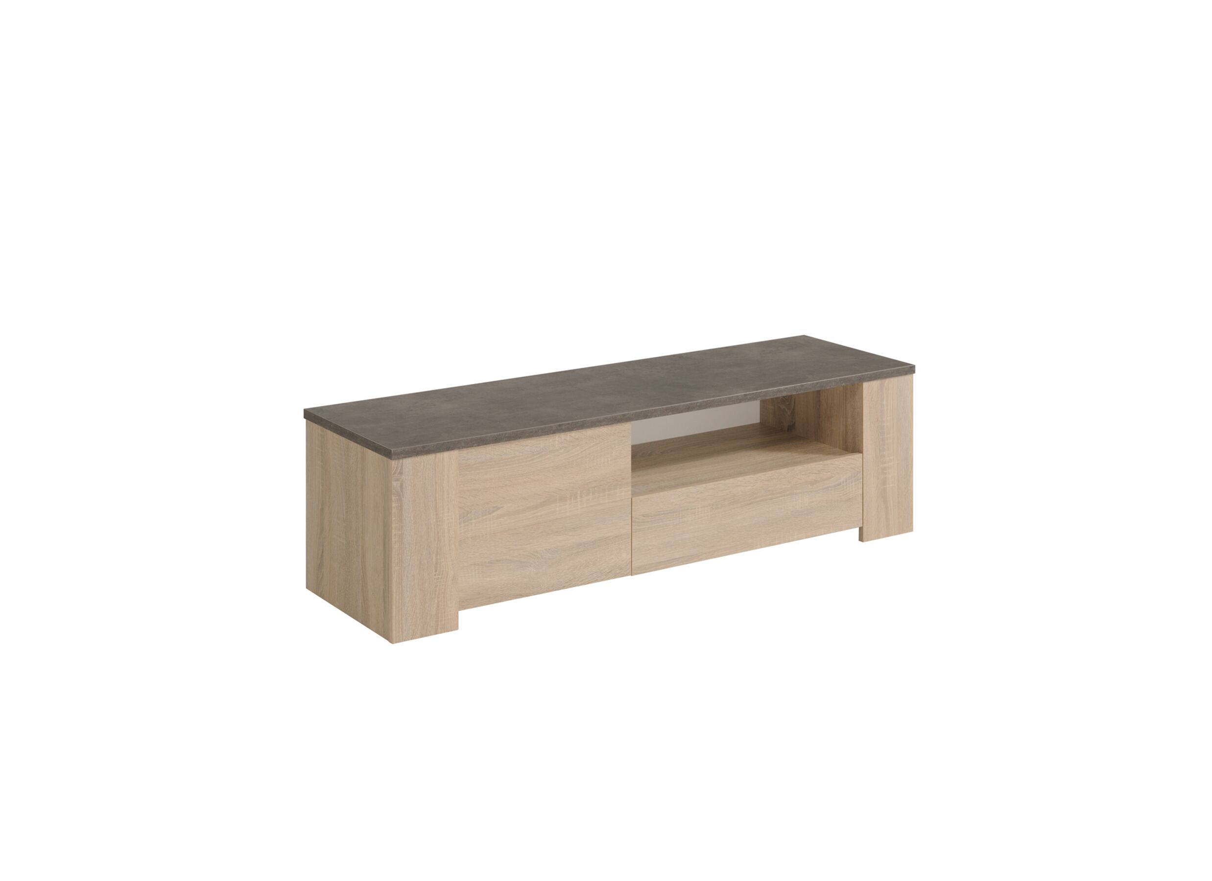 Meuble TV moderne Fumay 138cm - Meuble TV Fumay 138cm - décor - chêne & béton