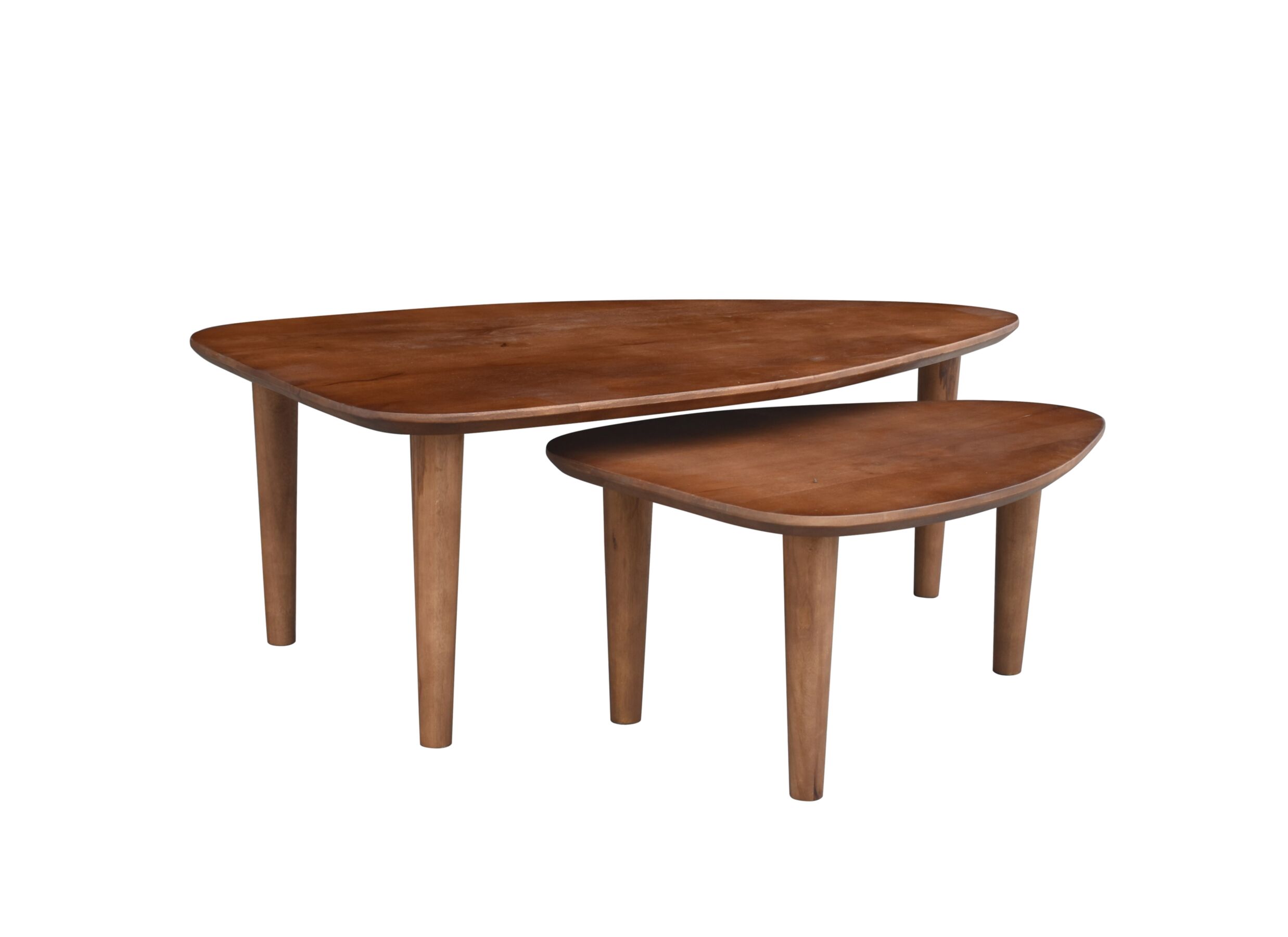 Hoofdfoto - Salontafel Caroll 110x64/69x49cm - mango massief - bruin set van 2