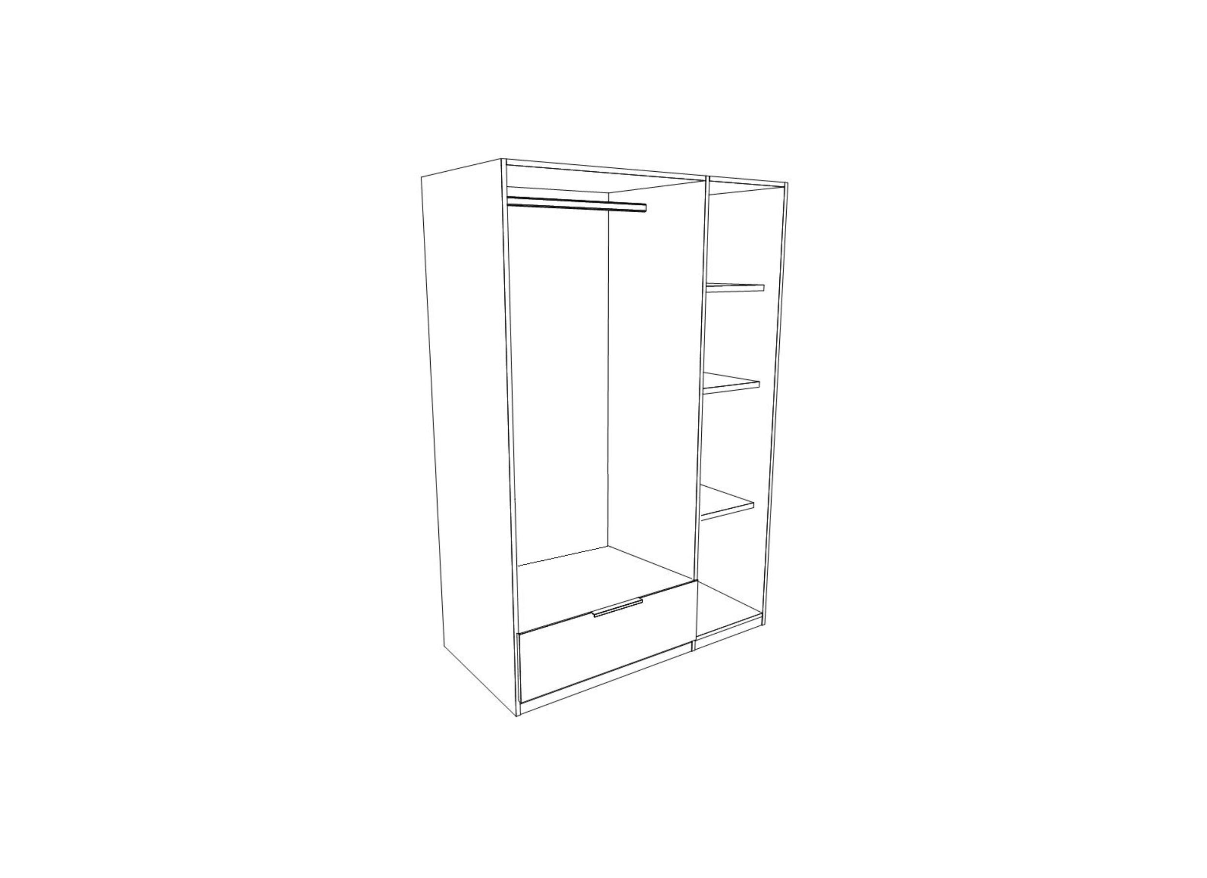 Disposition - Garde-robe Charly 112cm - décor - acacia/blanc