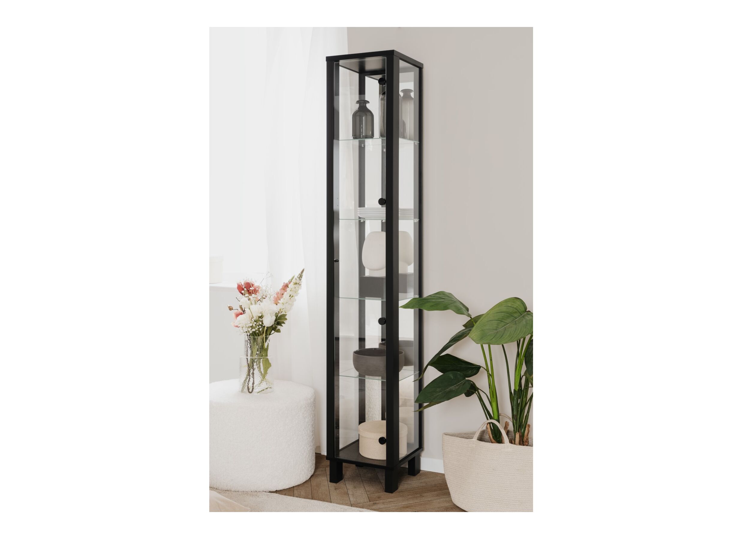 Sfeerfoto - Vitrinekast Albi 33cm - melamine - zwart
