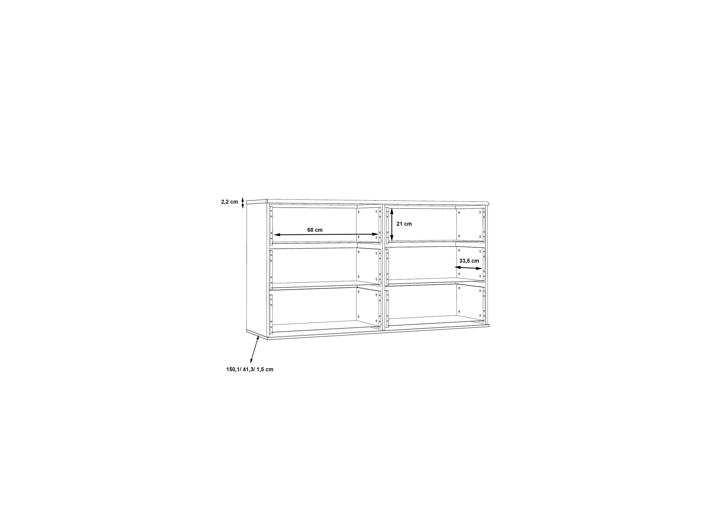 Commode Dolce 150x41x82cm - décor - mud oak/black oak
