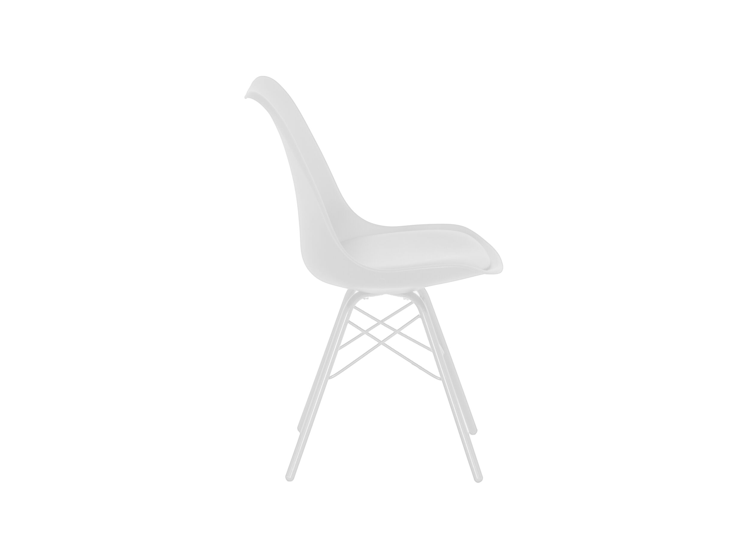 Kuipstoel Gigi 49x55x82cm - lederlook - wit