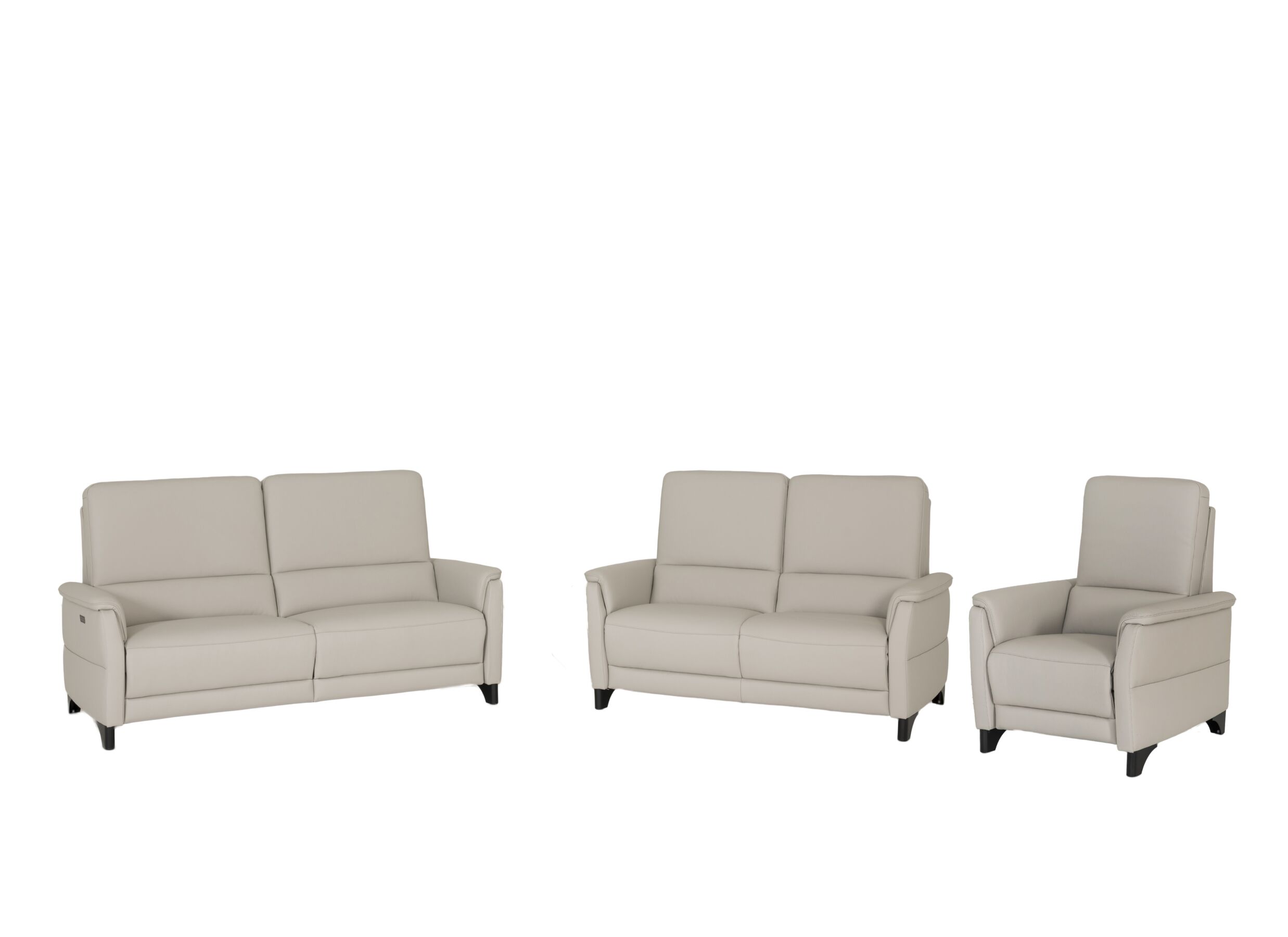 Hoofdfoto - Zetel Malorix 3+2+1-zit - leder - beige met relax