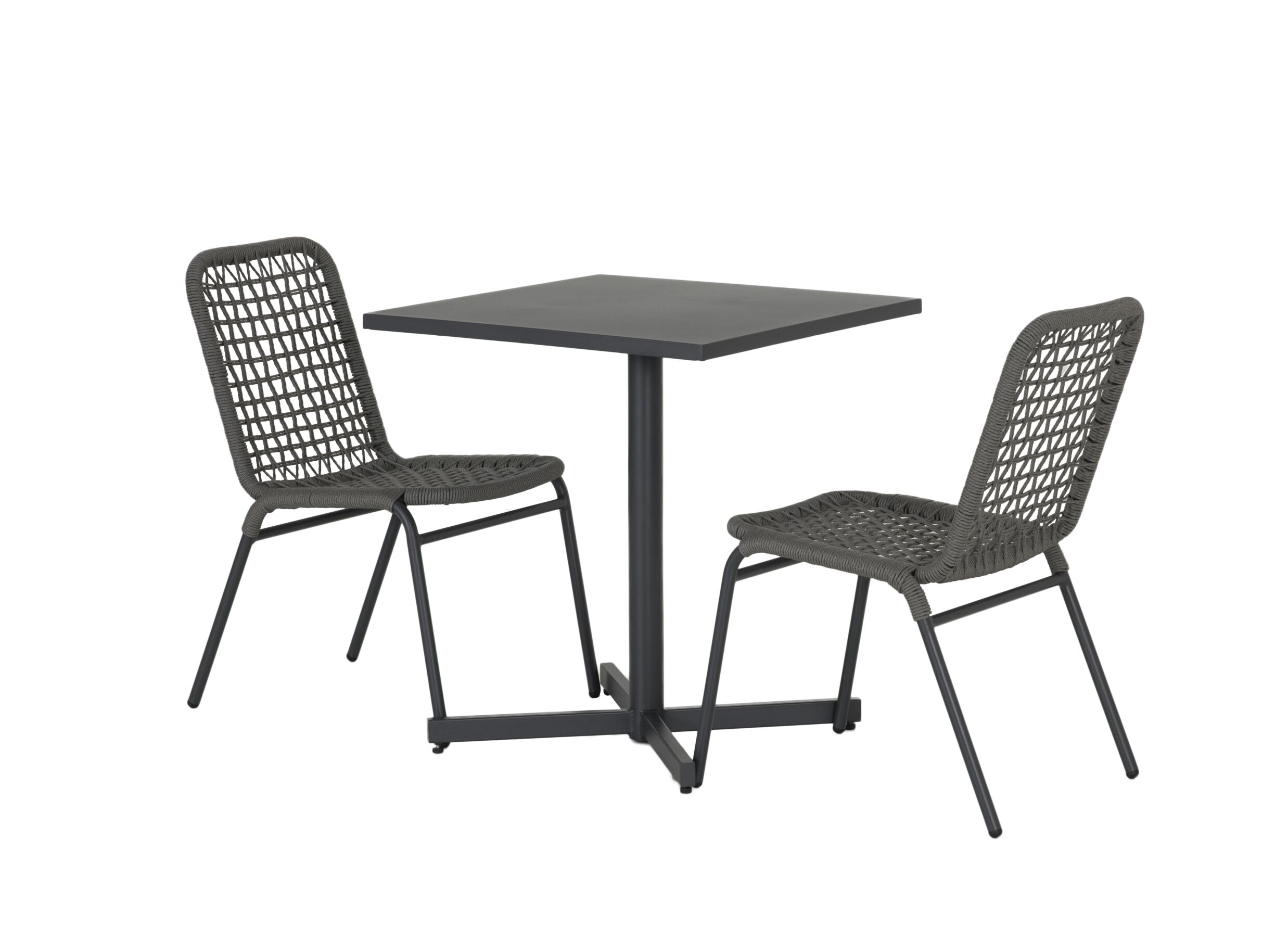 Photo ensemble - Chaise de jardin Hopi 55x61x81cm - artificial rattan - anthracite