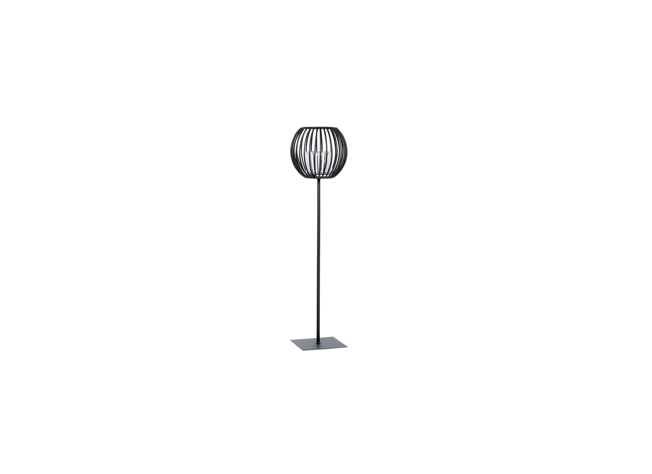 Windlicht Pino H70cm - metaal & glas - zwart - Porte-bougie Pino H70cm - métal & verre - noir