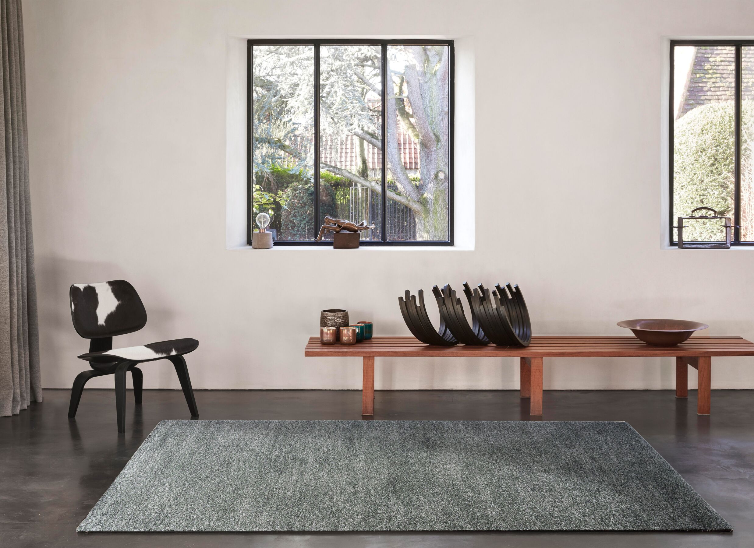 Foto ambiance - Tapis Medusa 240x300cm - fibre de polyester - vert gris
