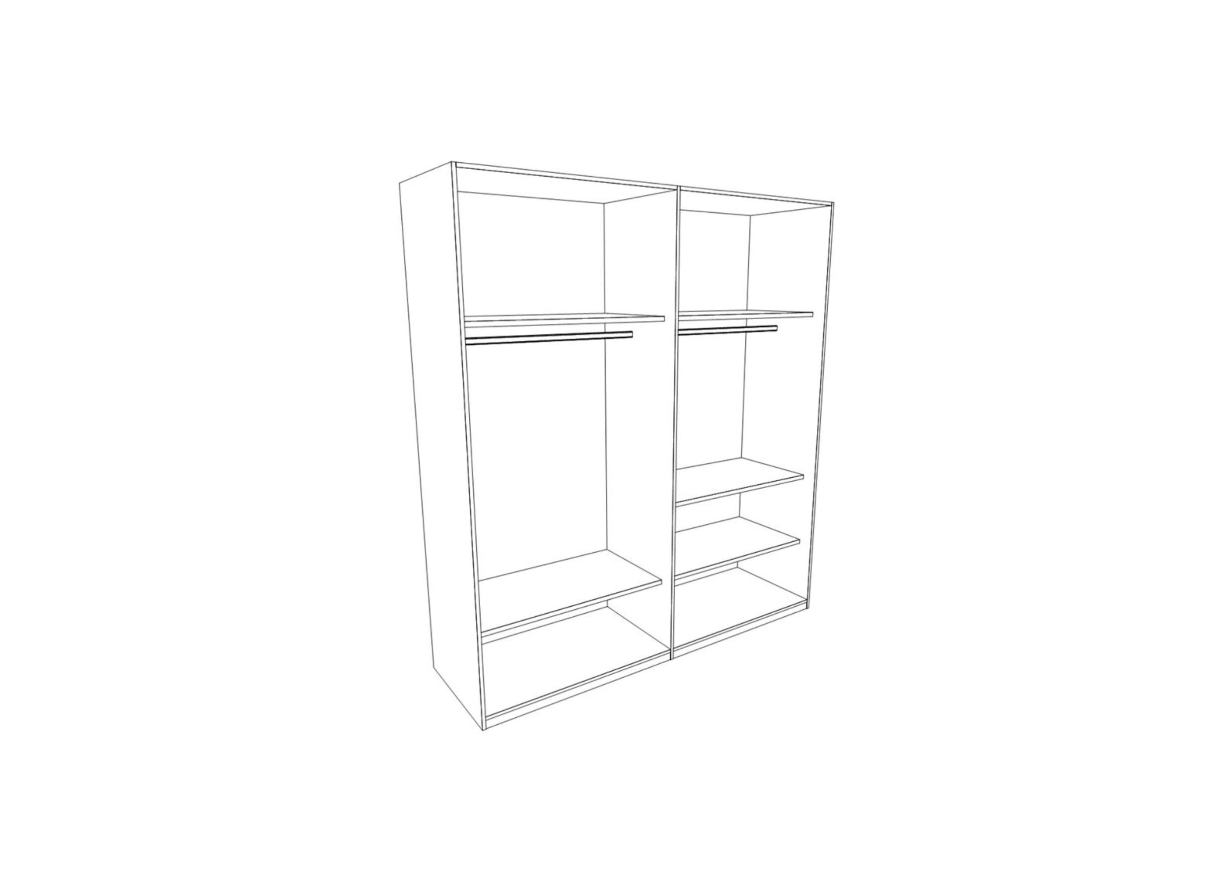 Disposition - Armoire à portes coulissantes 231cm - décor - brun/noir