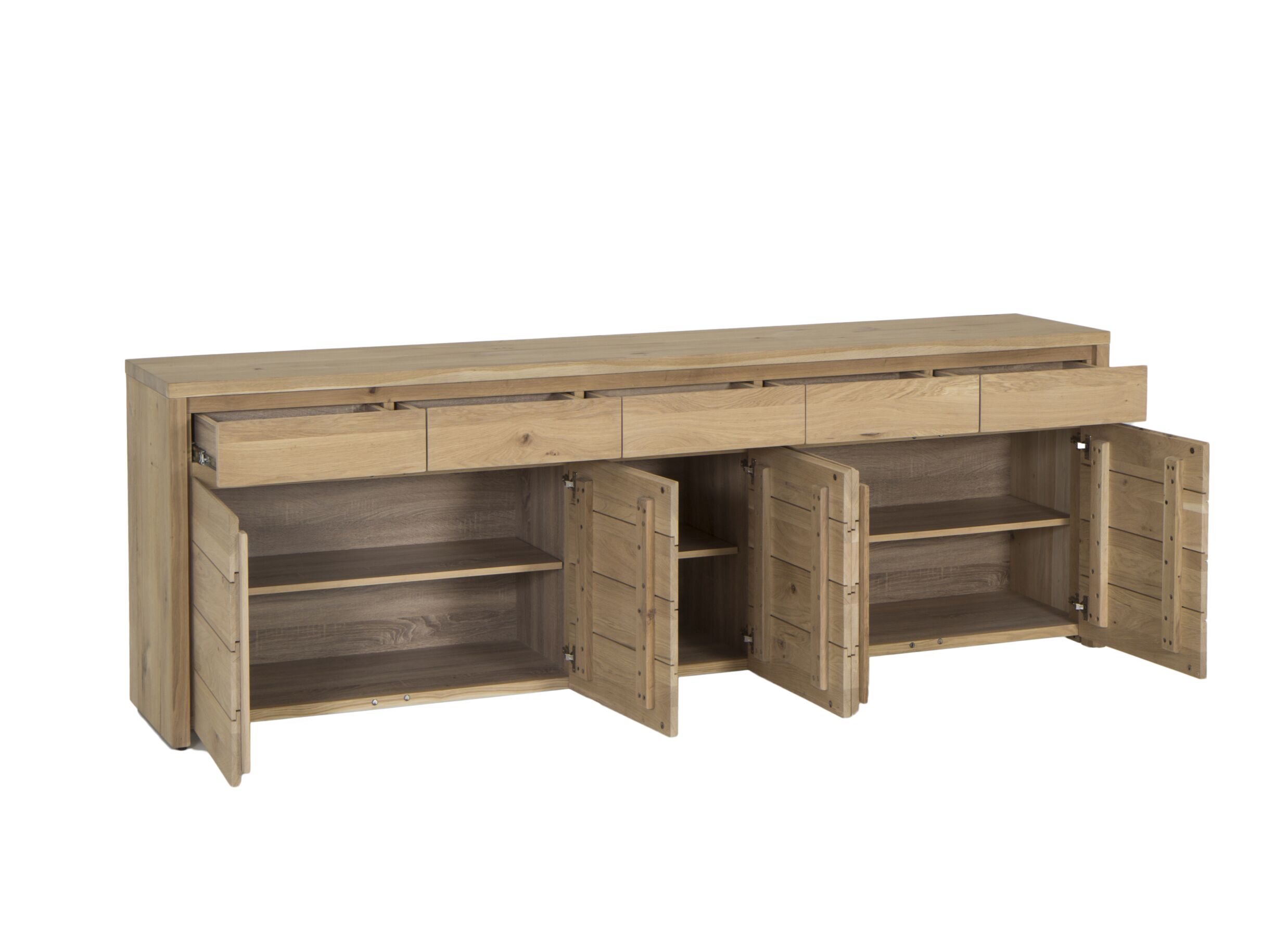 Buffet Amarillo 250cm - chêne massif & décor- naturel