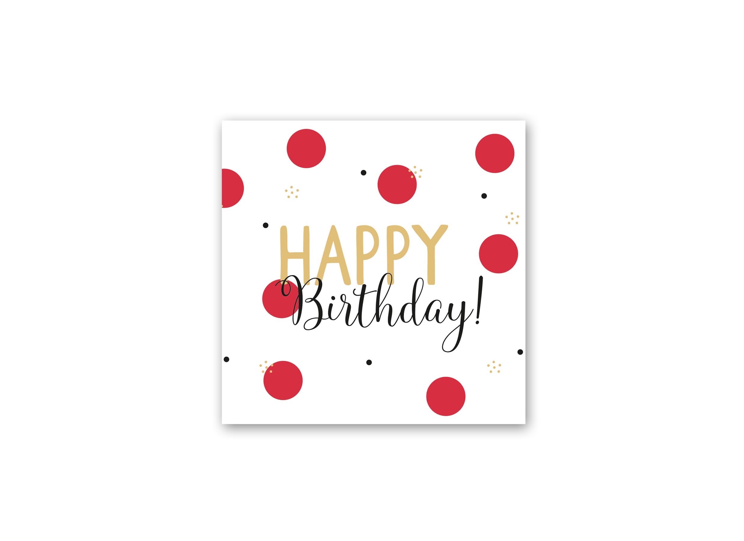 Serviette Happy Birthday 33x33cm rouge 33 pièces - Serviette Happy Birthday 33x33cm rouge 33 pièces