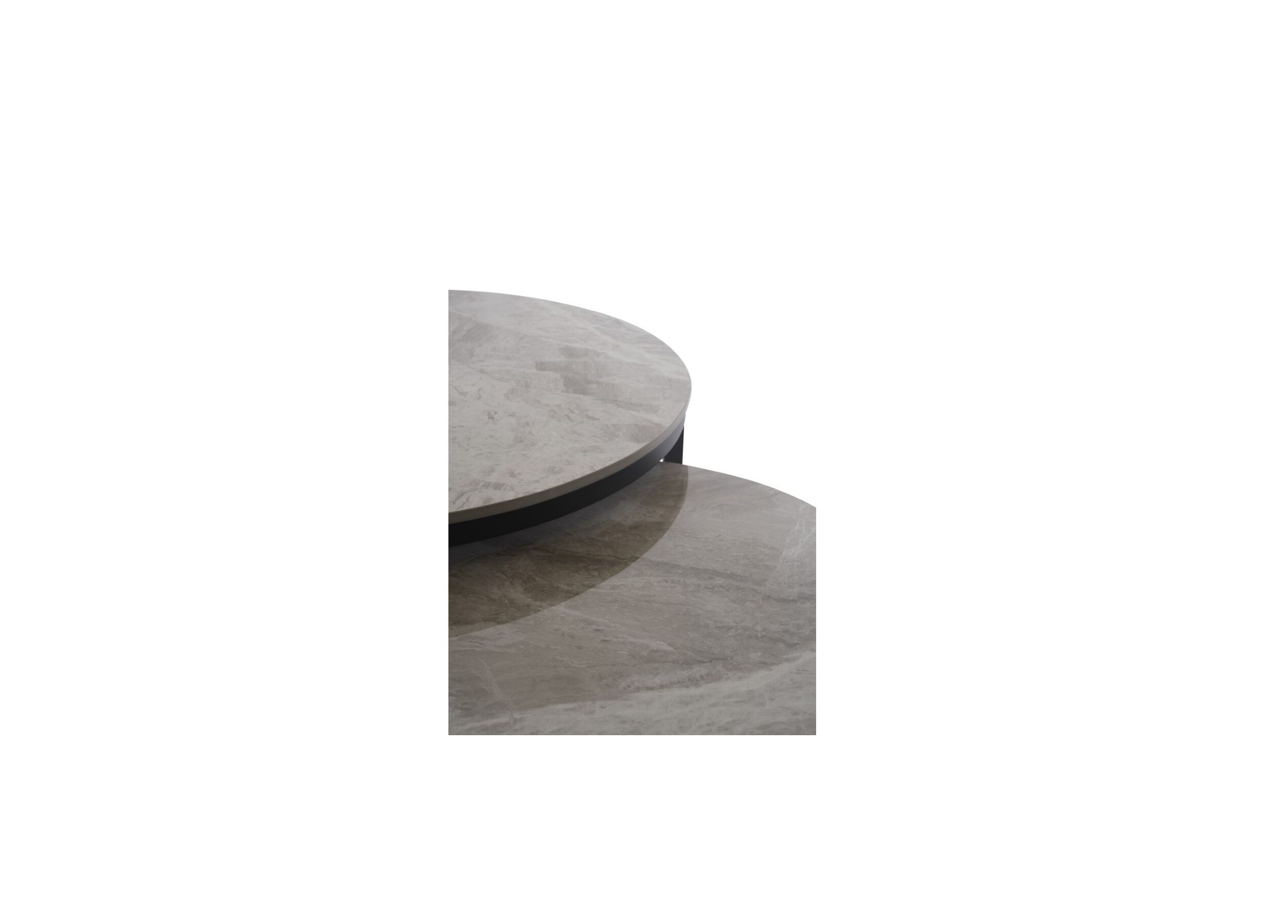 Salontafel rond grijs set van 2