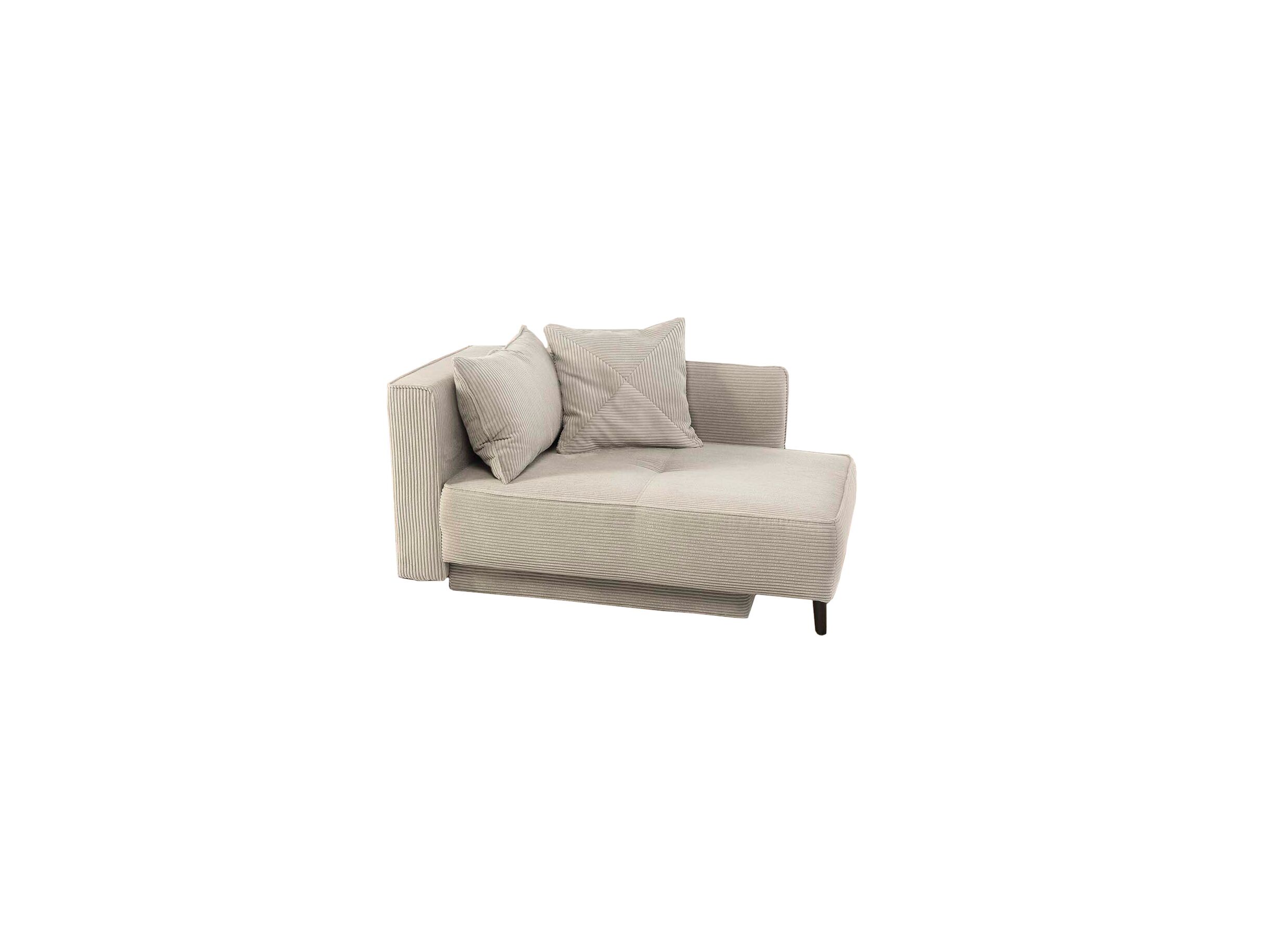 Chaise longue Rex Recamière 155x95x81cm - stof - lichtgrijs met bedfunctie