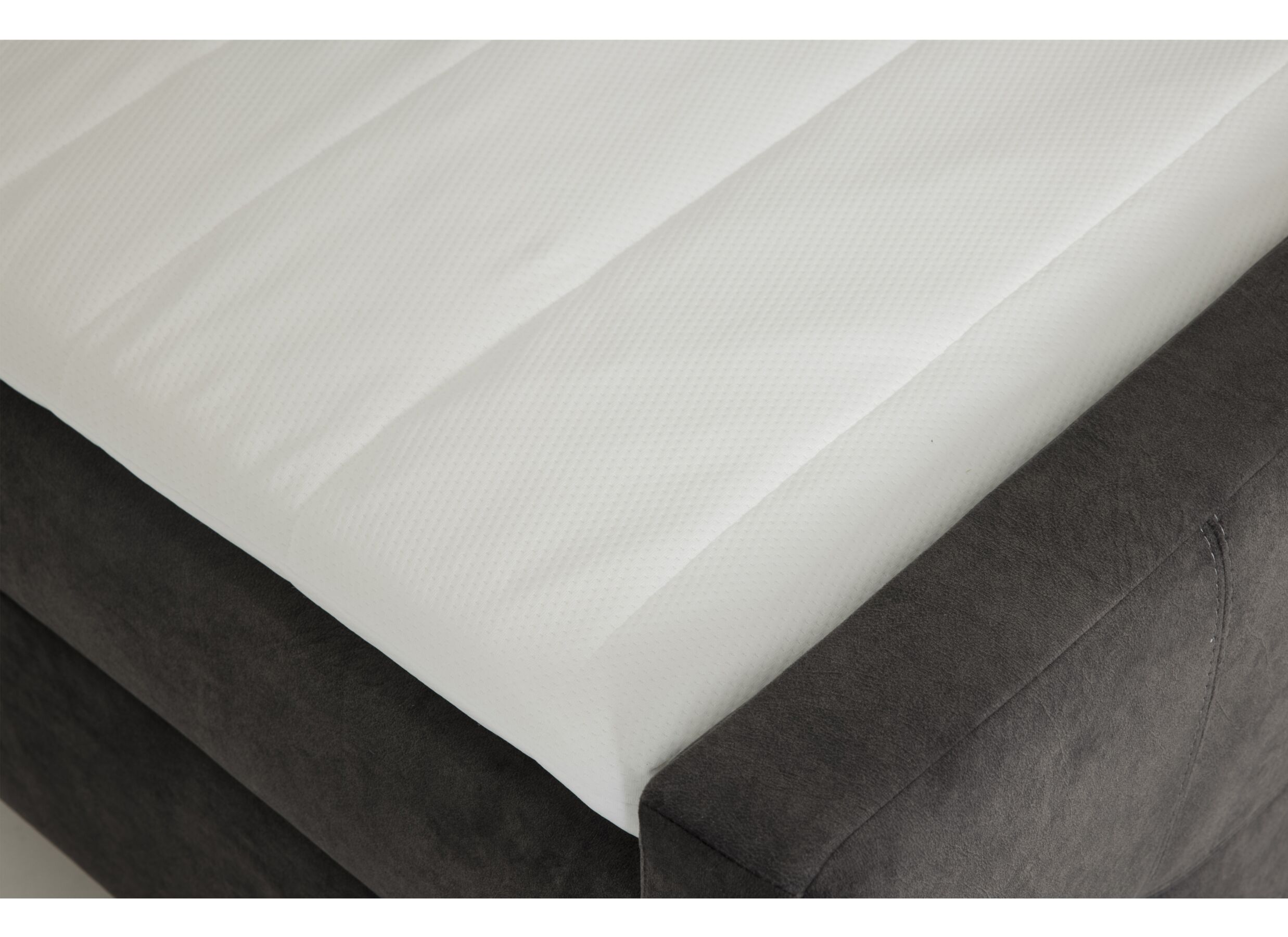 Detail - Lit box Valetta 180x200cm avec rangement tissu espresso