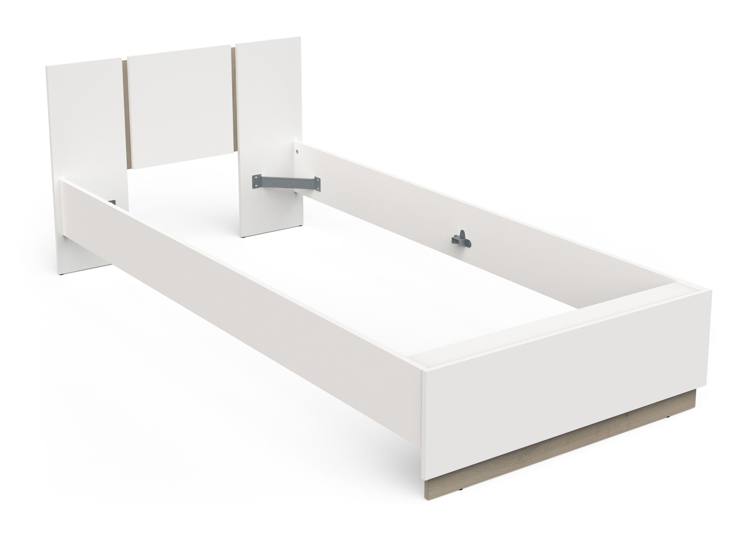 Plus Important - Lit Watson 90x200 - décor - blanc & chêne kronberg