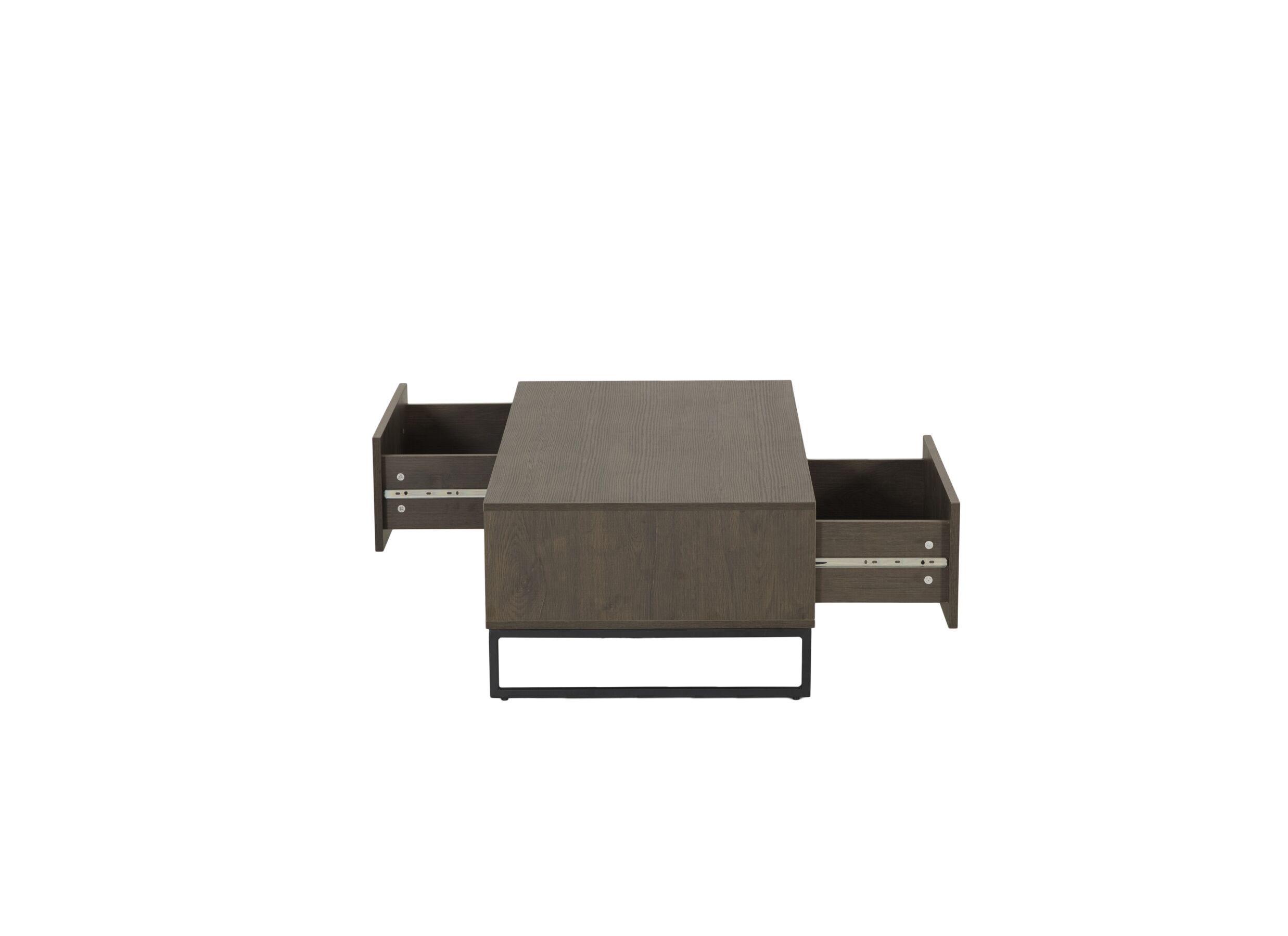 Disposition - Table basse Vadis 119x62x36cm - melamine - brun foncé avec rangement