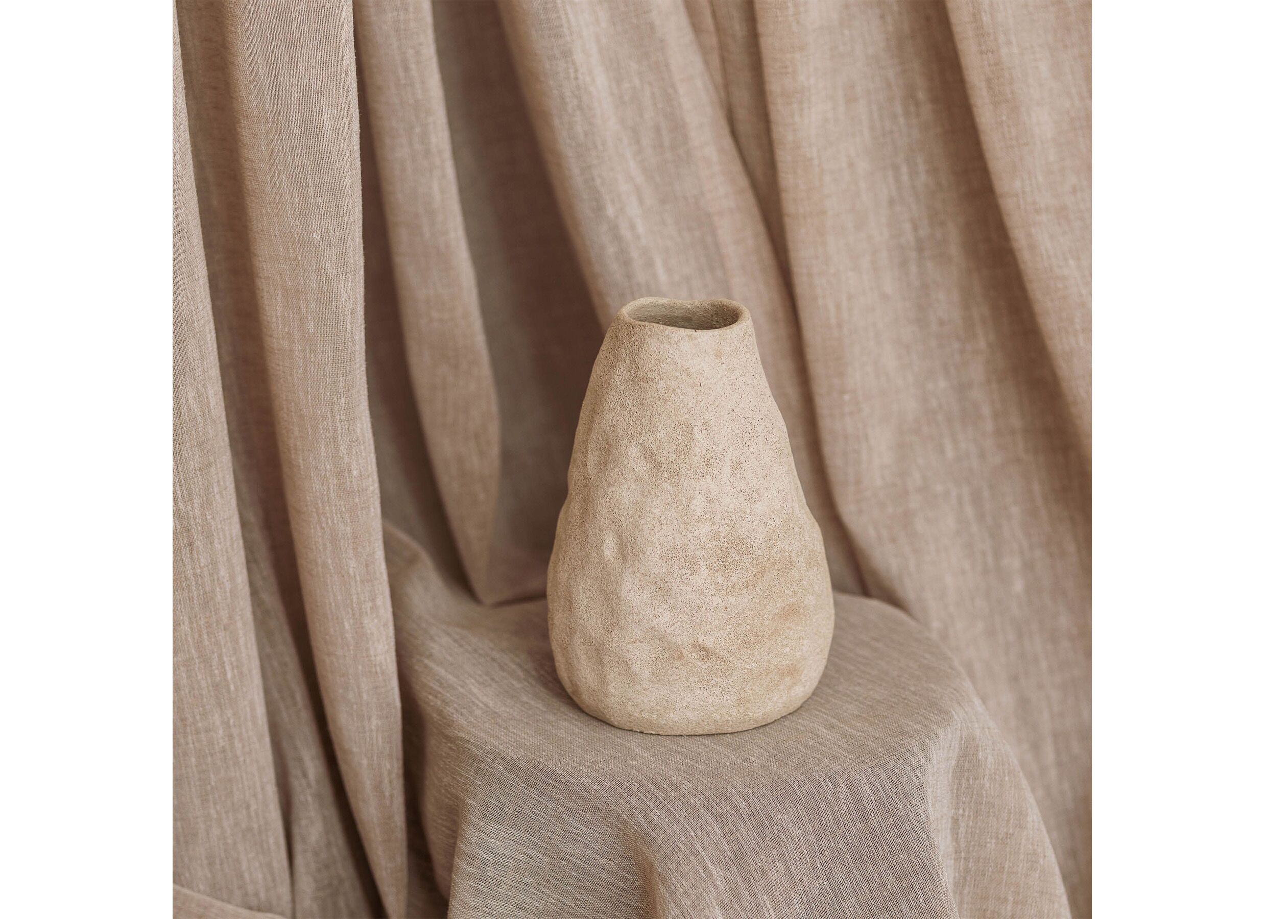 Foto ambiance - Vase Cave 14,5x22cm - grès - beige