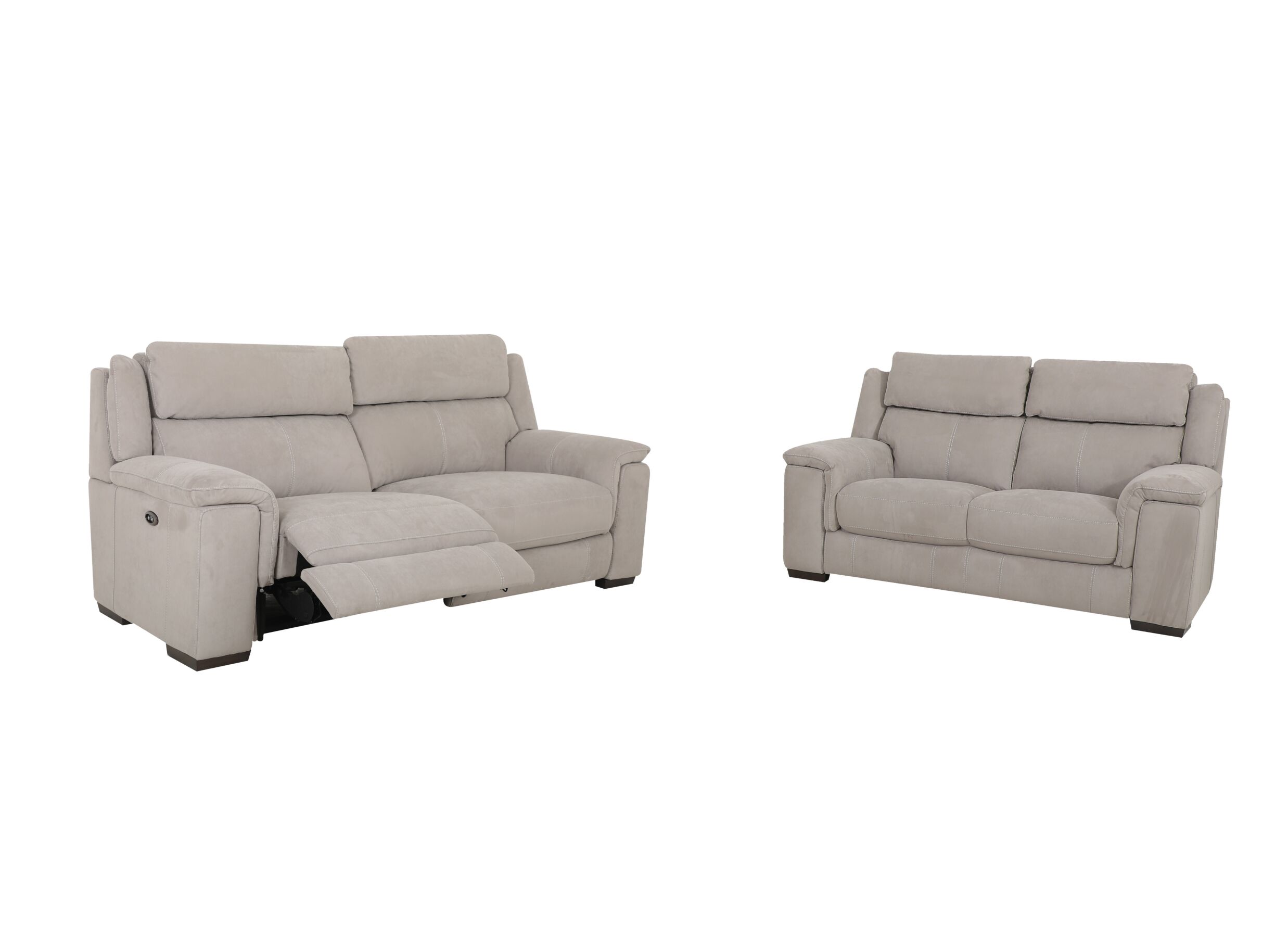 Overzichtsfoto - Zetel Still 2,5+2-zit - stof - silver grey met relax