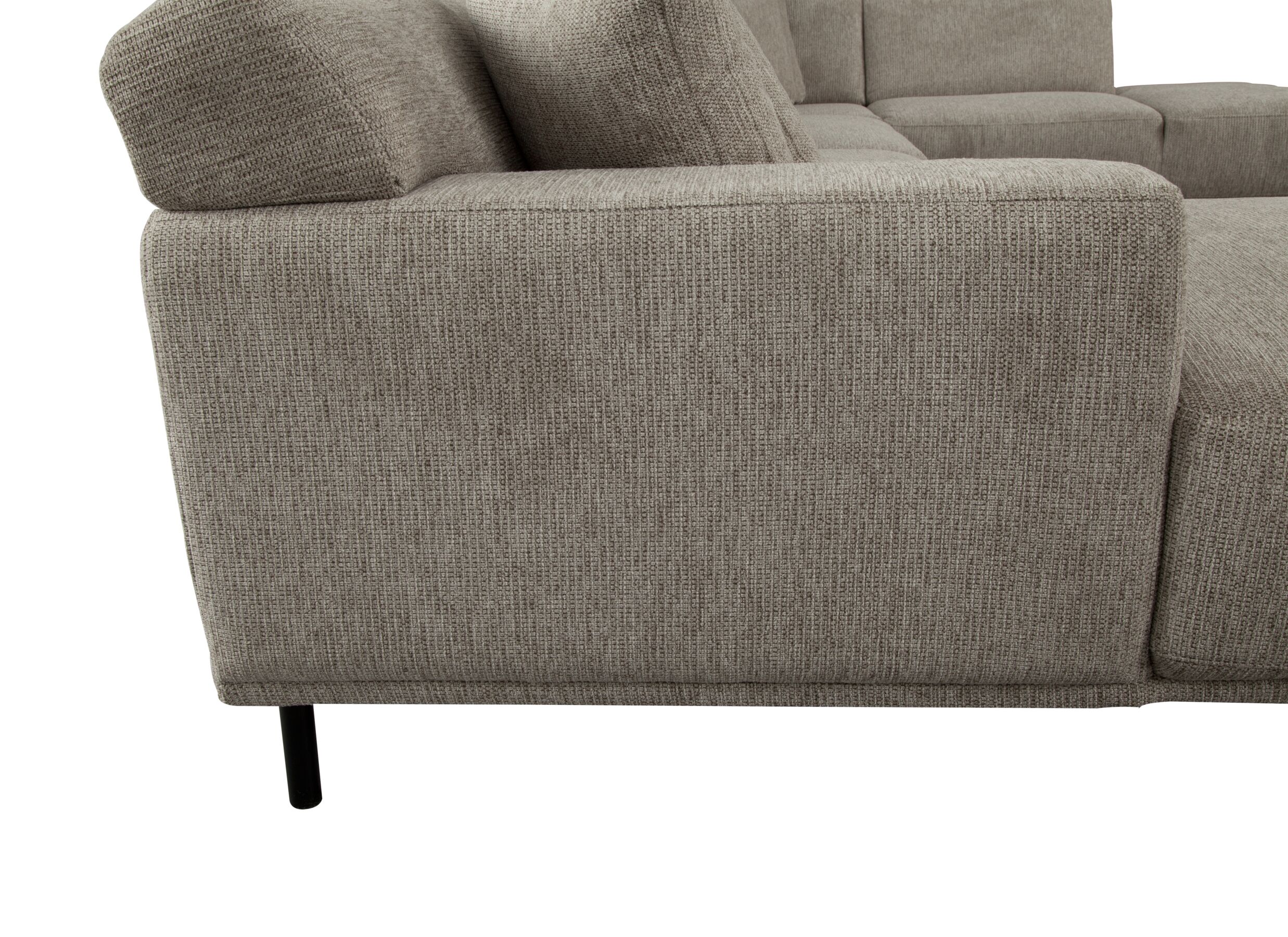 Detailfoto - Hoeksalon Kent 390x230cm - stof - grijs