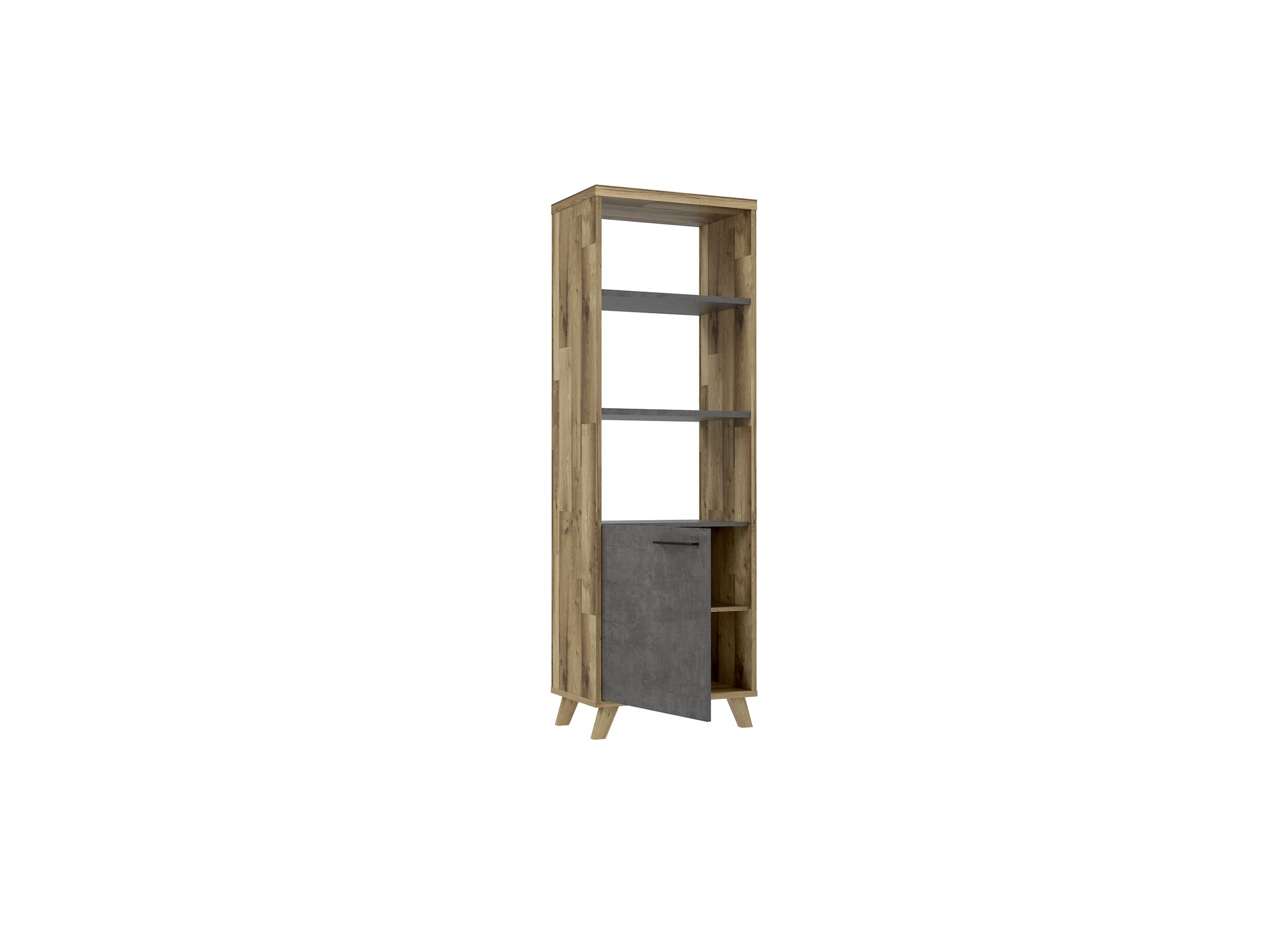 Boekenkast Ricciano 65x42x191cm - meubelplaat - eik/beton