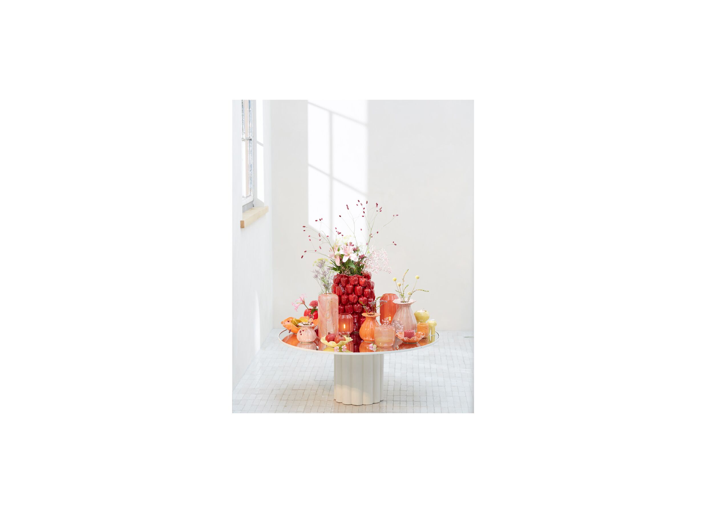 Sfeerfoto - Vaas Bellpepper H47cm - keramiek - rood