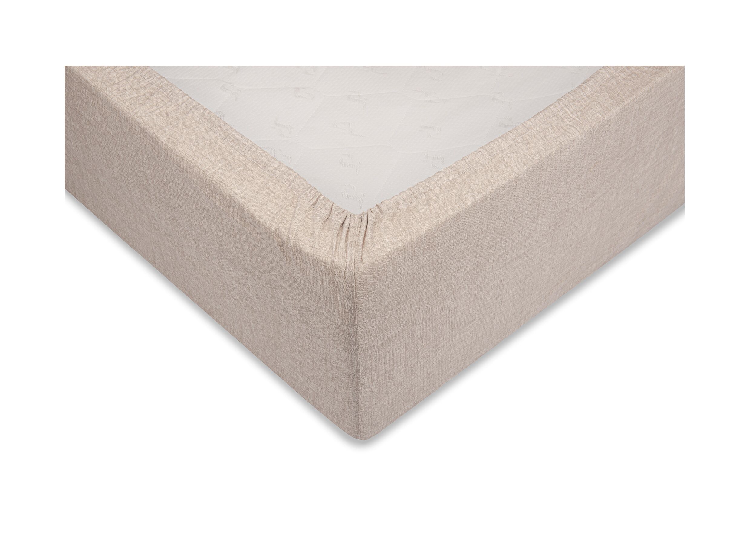 Detail - Drap-housse 90x200cm coton beige sable
