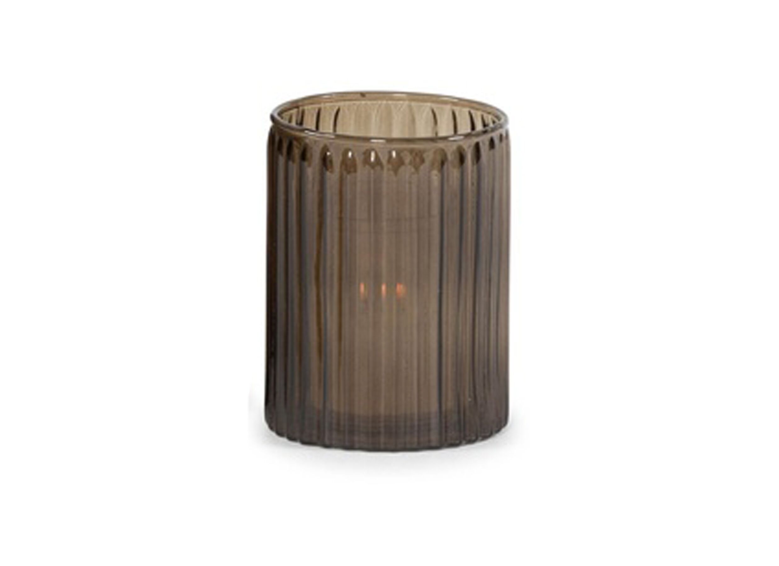 Hoofdfoto - Theelichthouder Ø8x10cm - glas - smoke