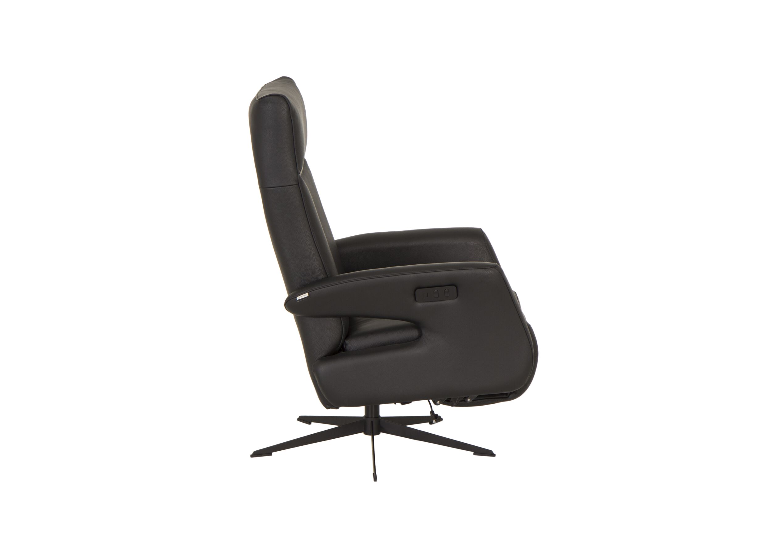 Relaxzetel 8001 elektrisch - leder - zwart