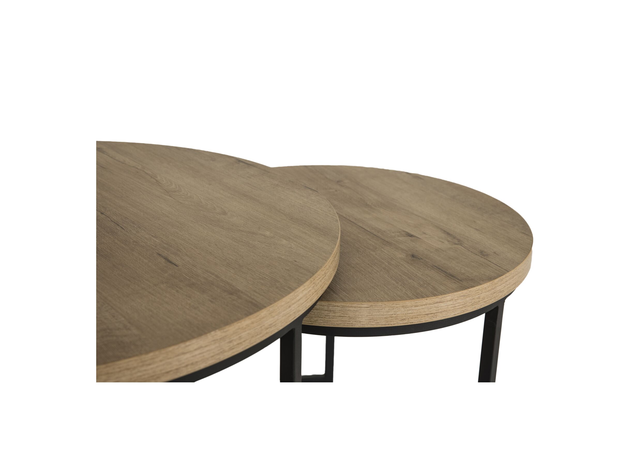 Detailfoto - Bijzettafel Cronos Ø80cm - decor eik - naturel - set van 3