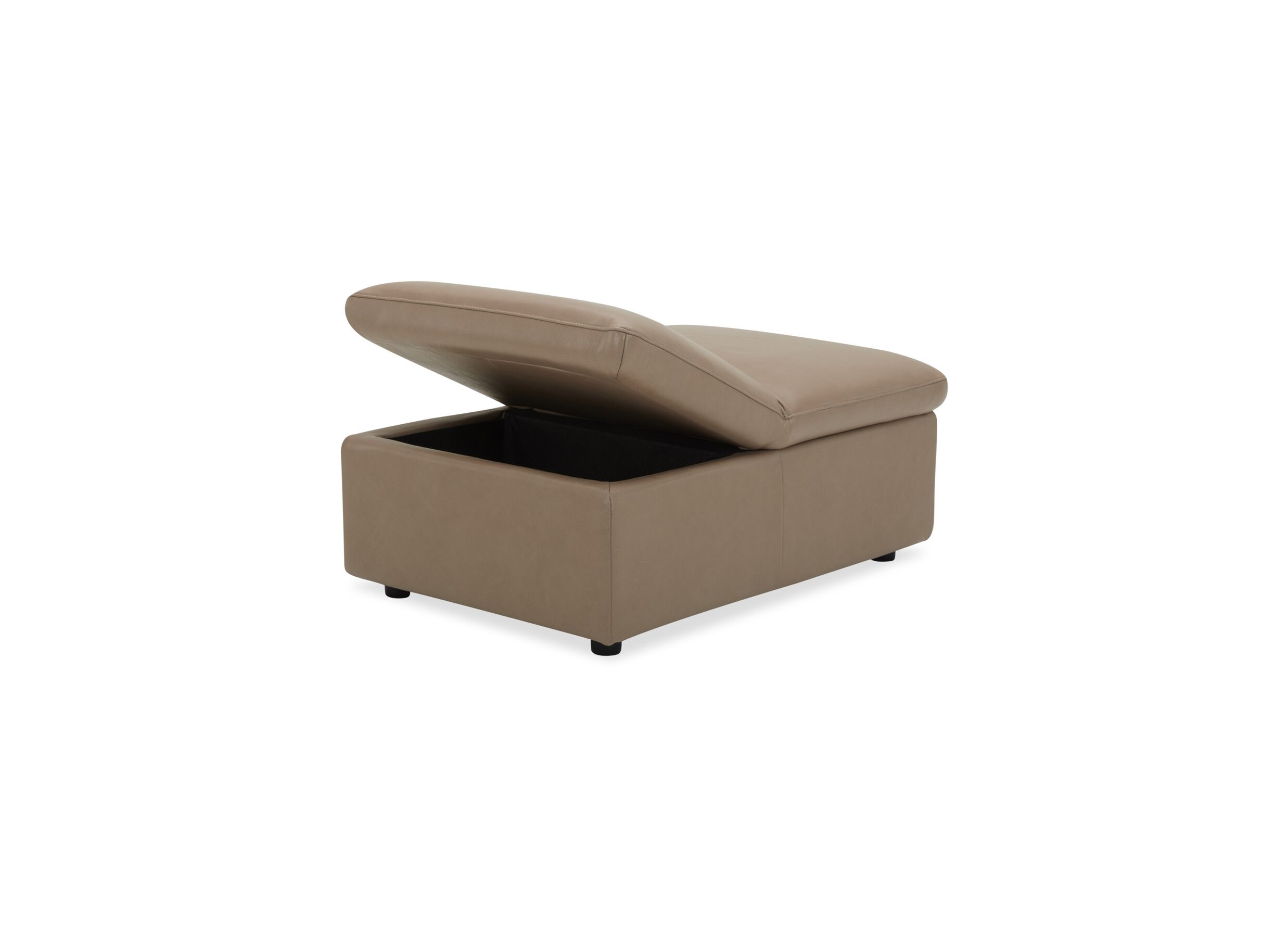 Pouf Back 102x71cm cuir camel avec rangement