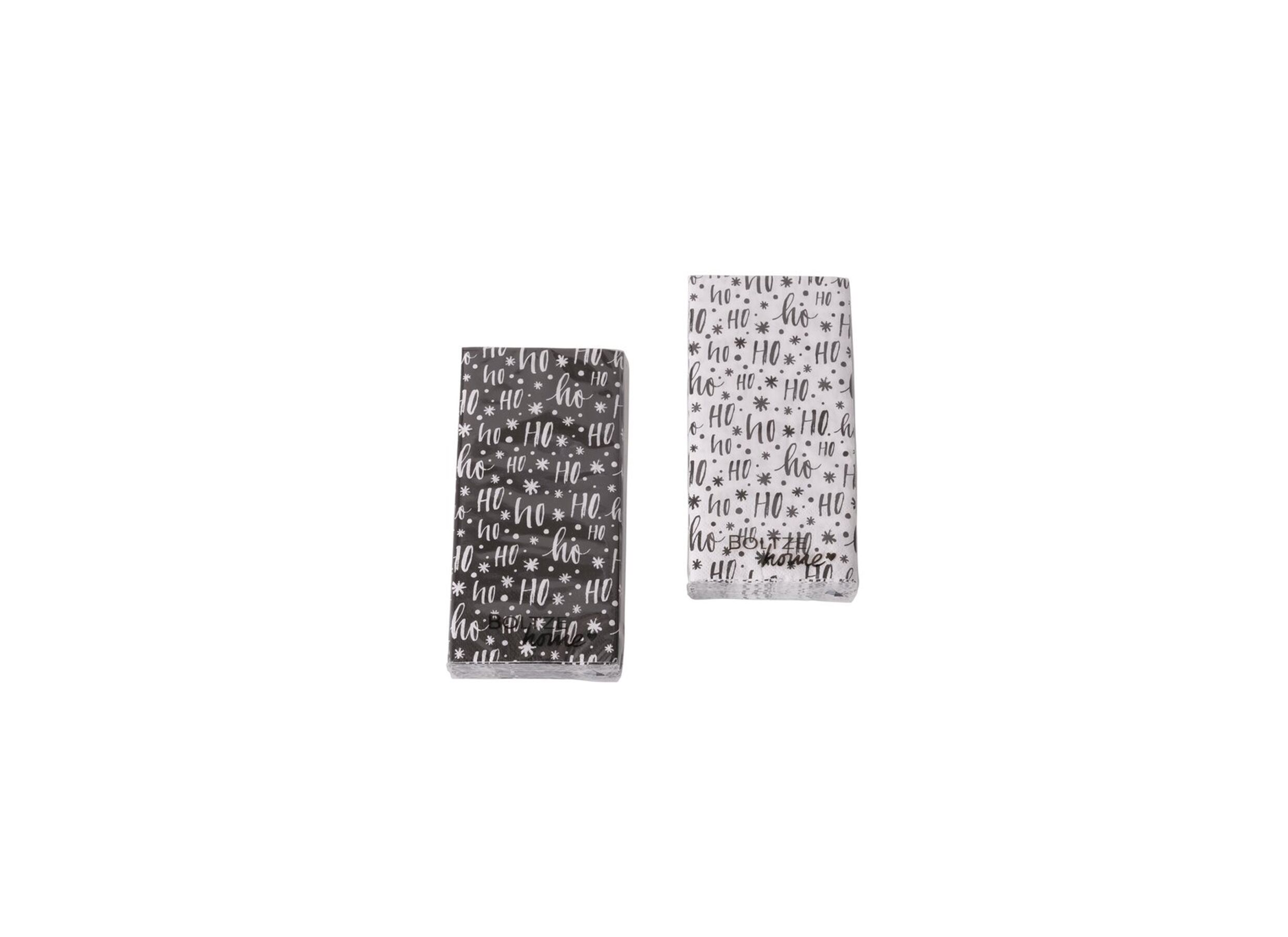 Serviette Hoho 17x8cm noir blanc 16 pièces - Serviette Hoho 17x8cm noir blanc 16 pièces