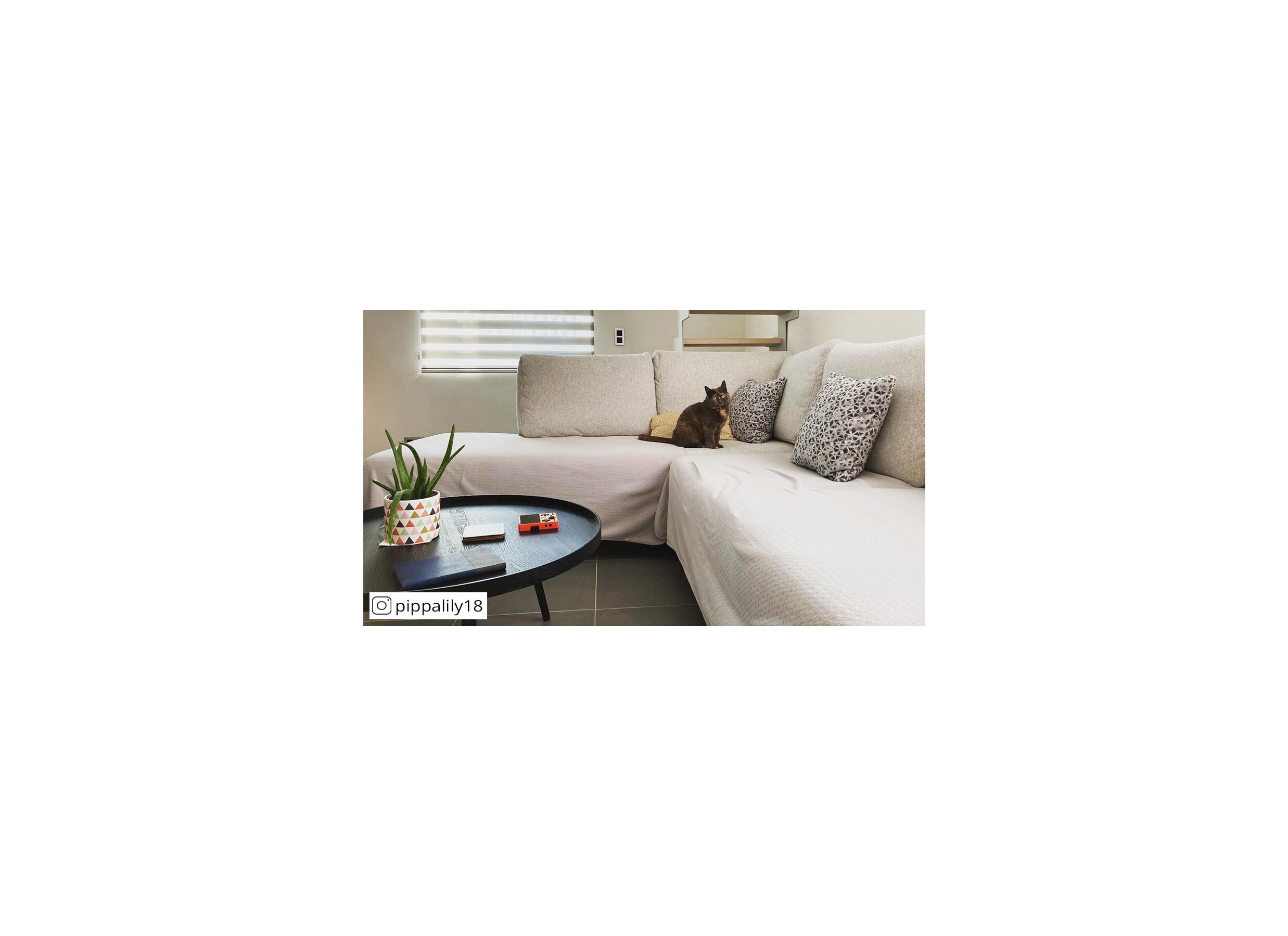 Foto ambiance - Table d'appoint Ø78cm - MDF - noir