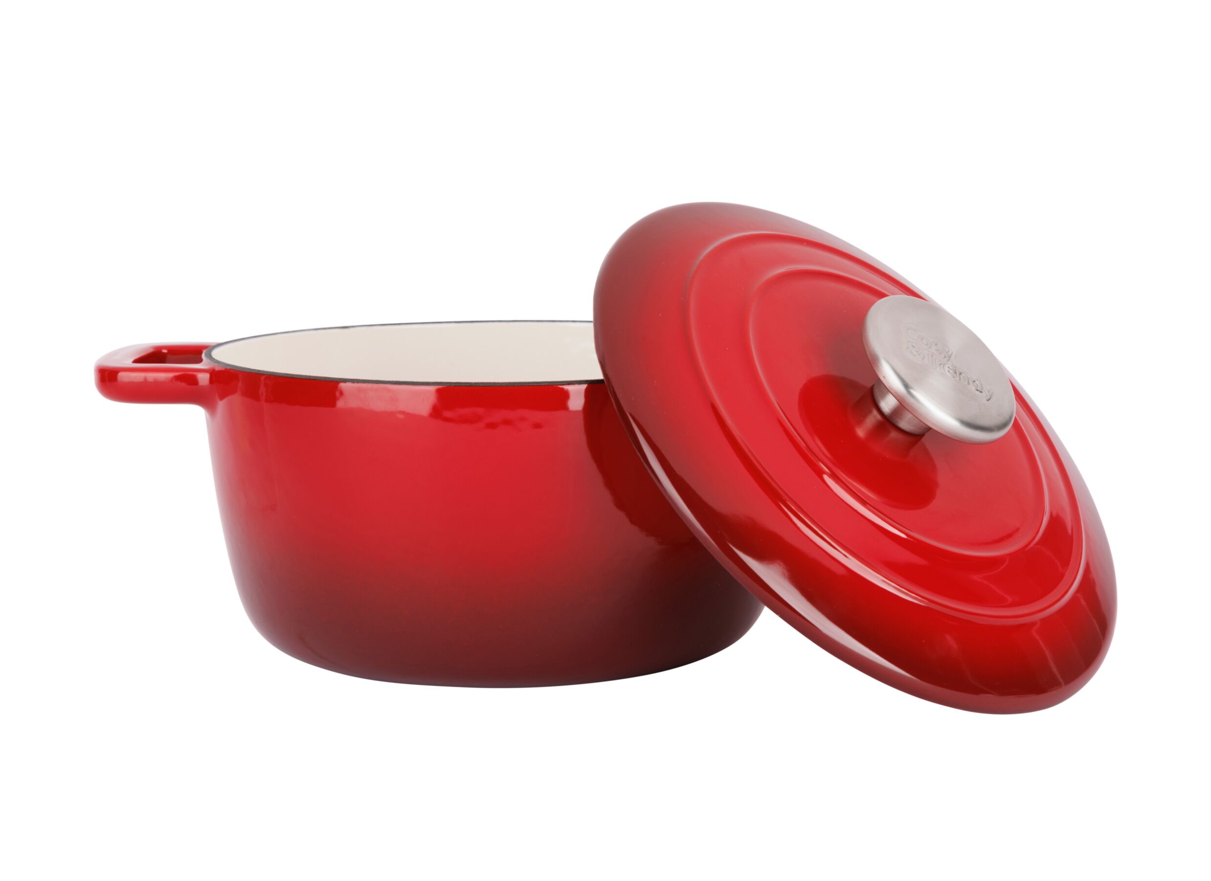 Overzichtsfoto - Stoofpot Fontestic Ø20cm 2,7L - gietijzer - rood