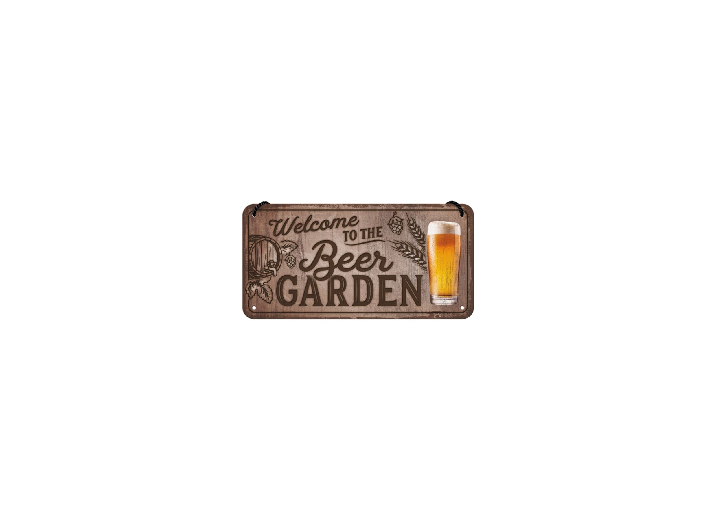 Overzichtsfoto - Plakkaat 10x20cm Welcome to the Beer Garden