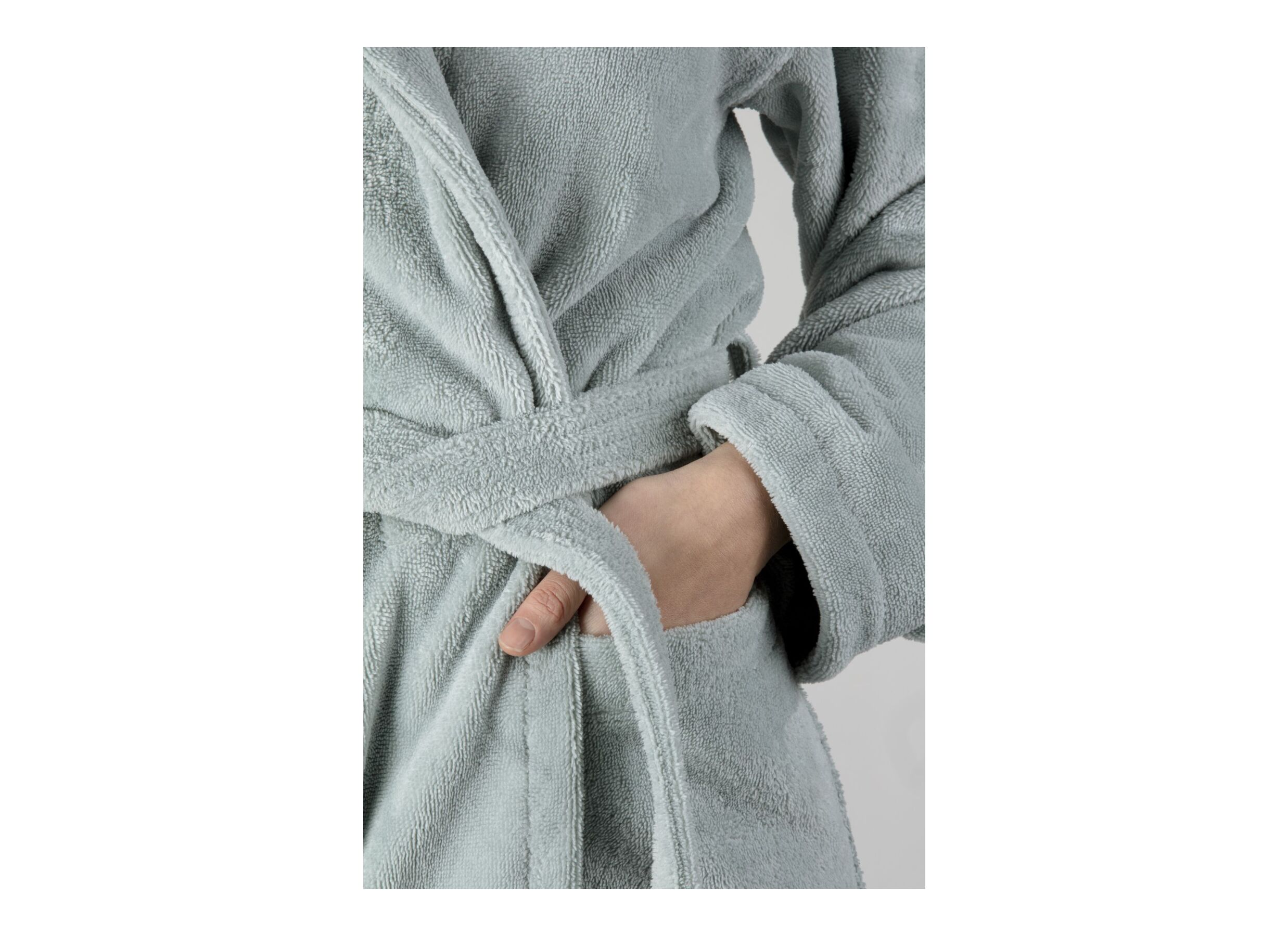 Detailfoto - Badjas XS flanel sea green